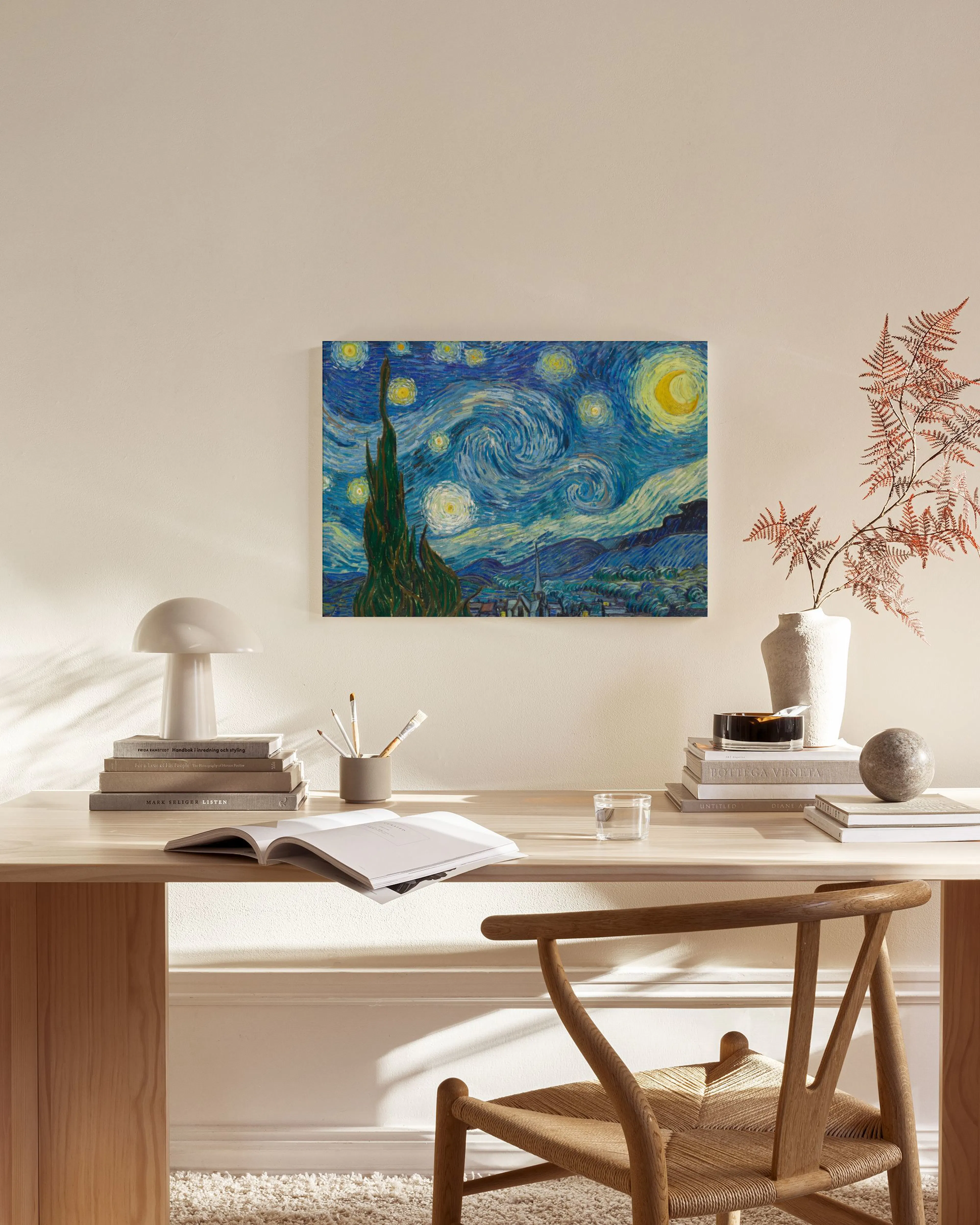 Tranh Thiên Nhiên Van Gogh - The Starry Night Landscape Canvas print