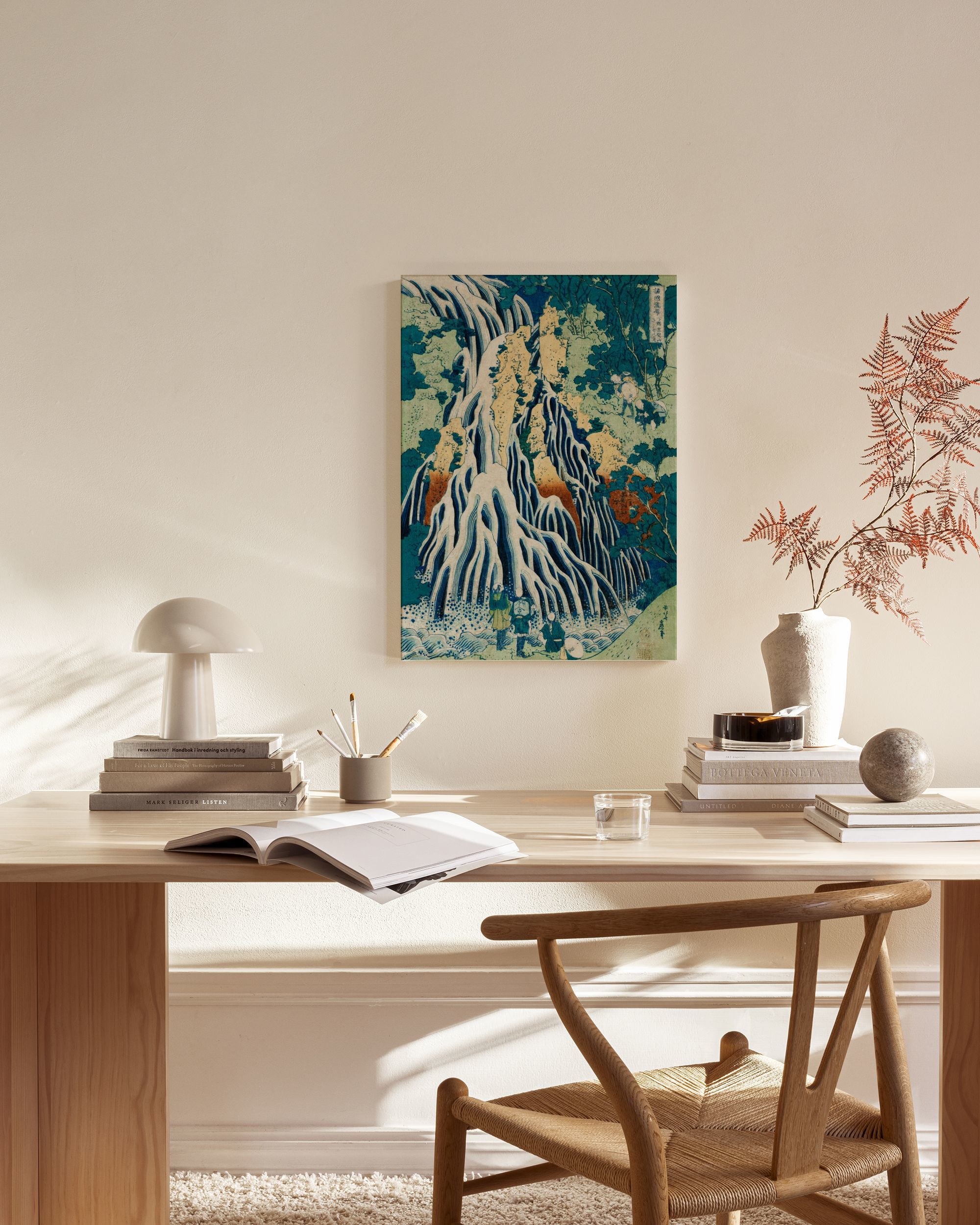 Hokusai Waterfall Canvas Print – Japanese Art Print | Desenio