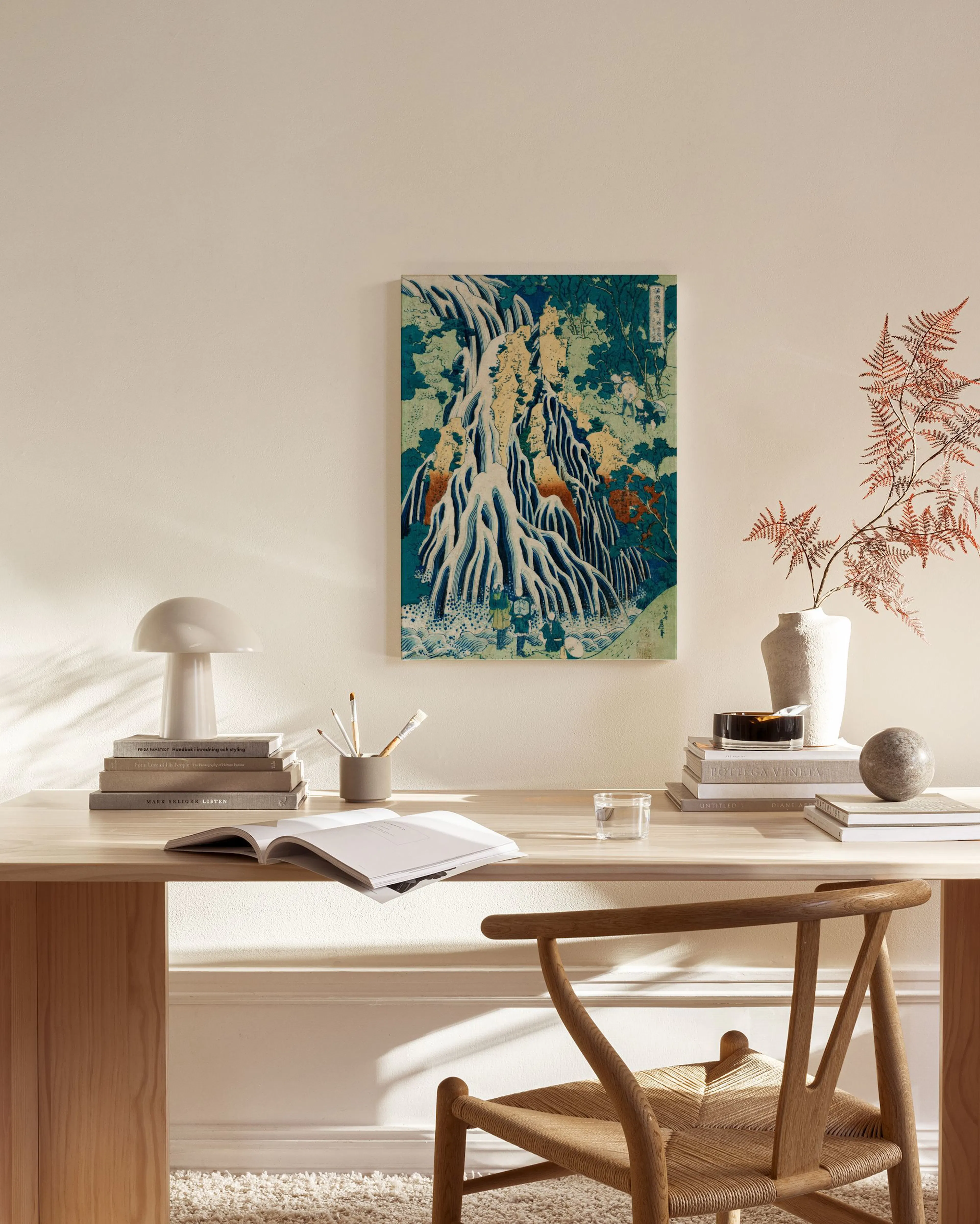 Tranh Thiên Nhiên Hokusai - Kirifuri Waterfall at Kurokami Mountain Canvas print
