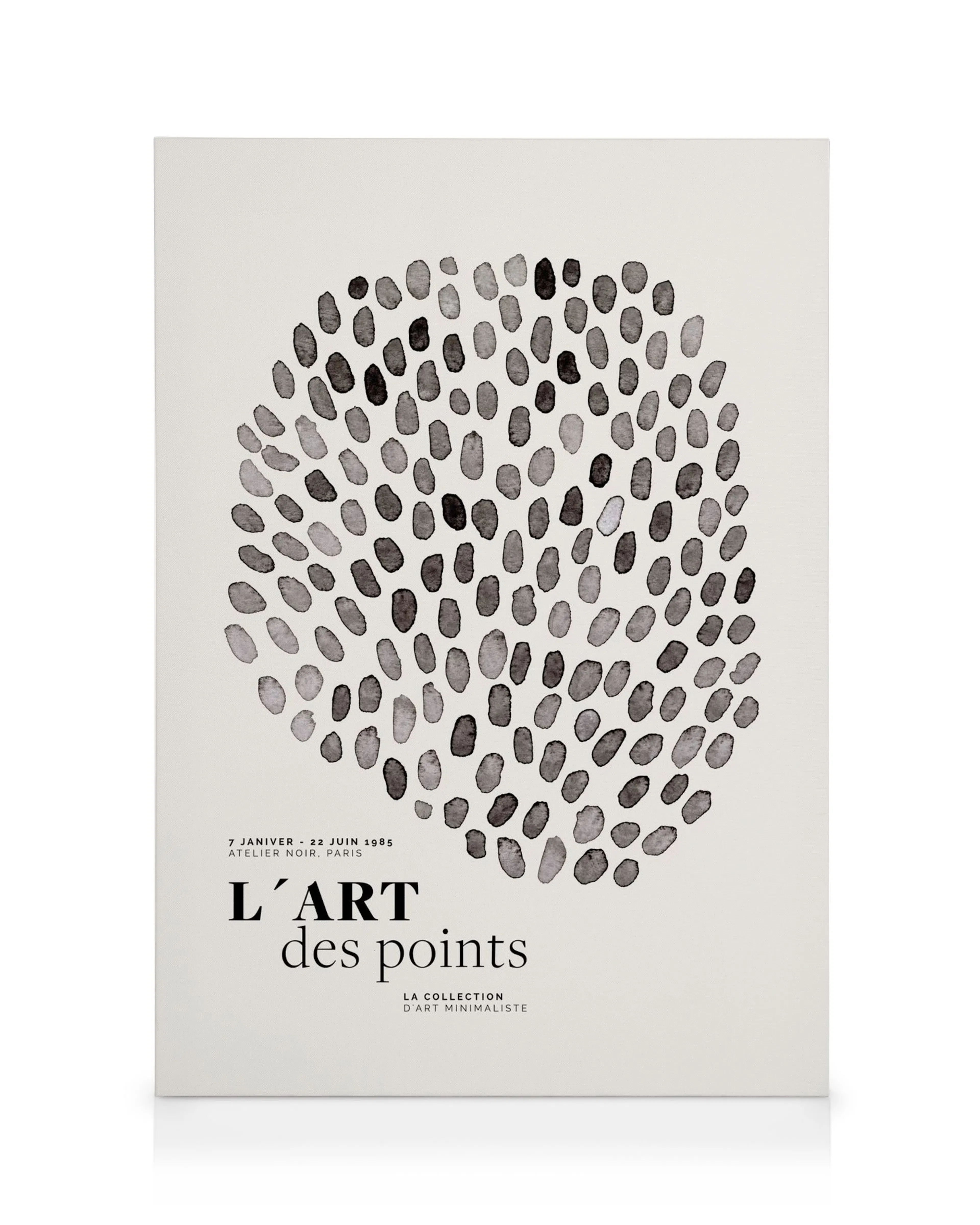 Καμβάς Lart des Points No1 με ασπρόμαυρες βούλες, αφηρημένη τέχνη