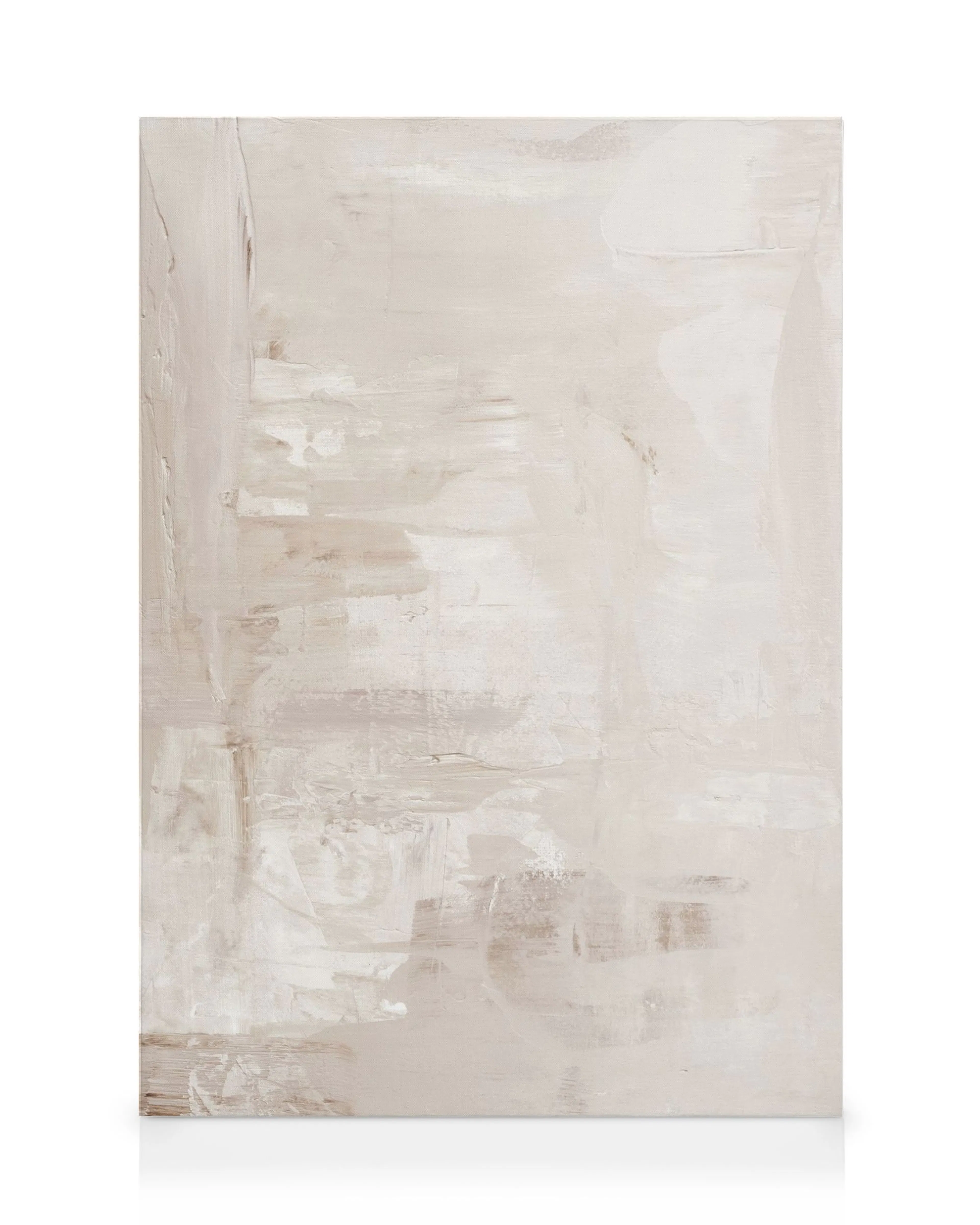 Abstract Acrylic Painting No2, a modern canvas print with textured brushstrokes in soft beige and white tones.