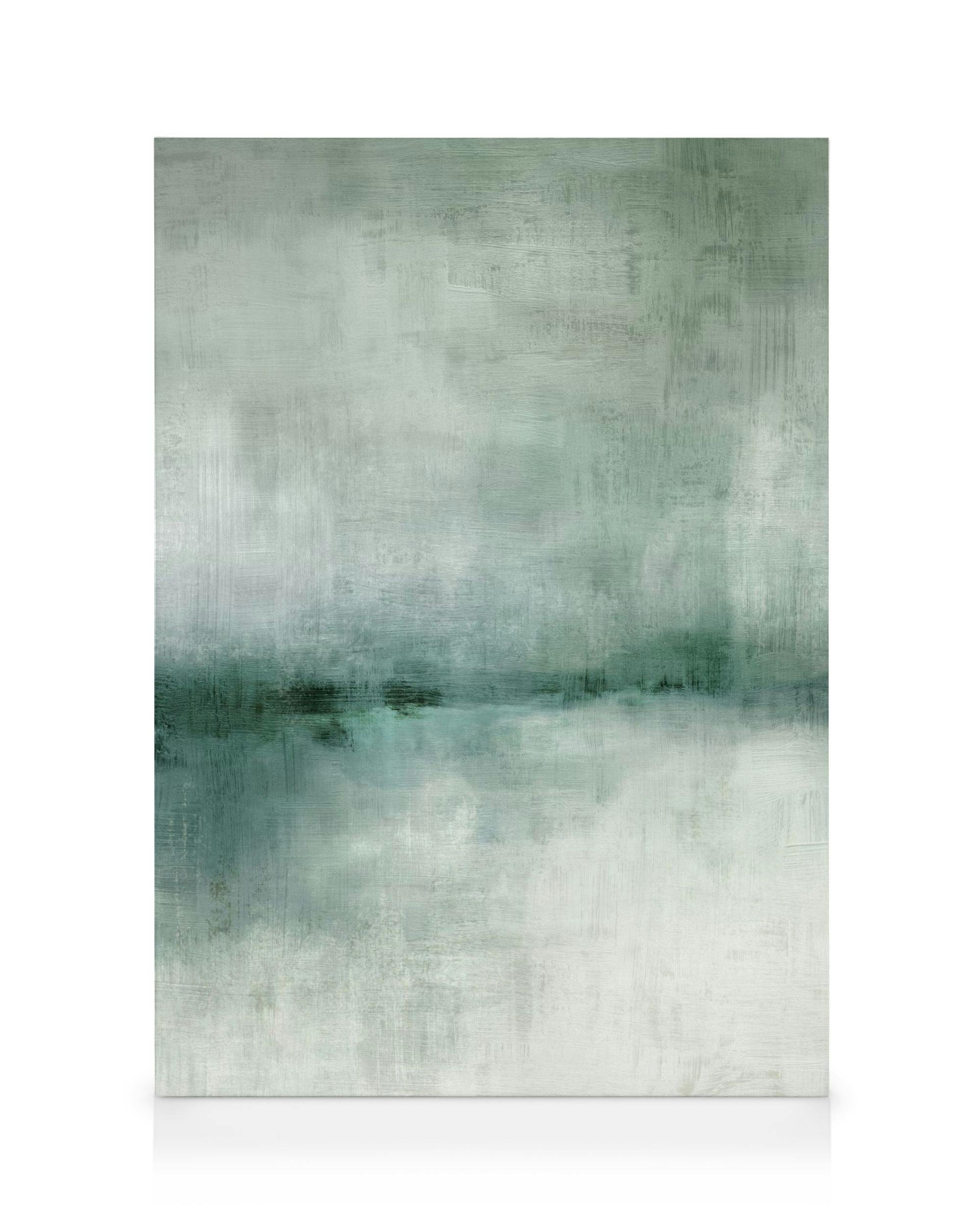 Abstract Scenery Green No2 Toile (50x70 cm - Cadre de chêne) - Toiles par Desenio