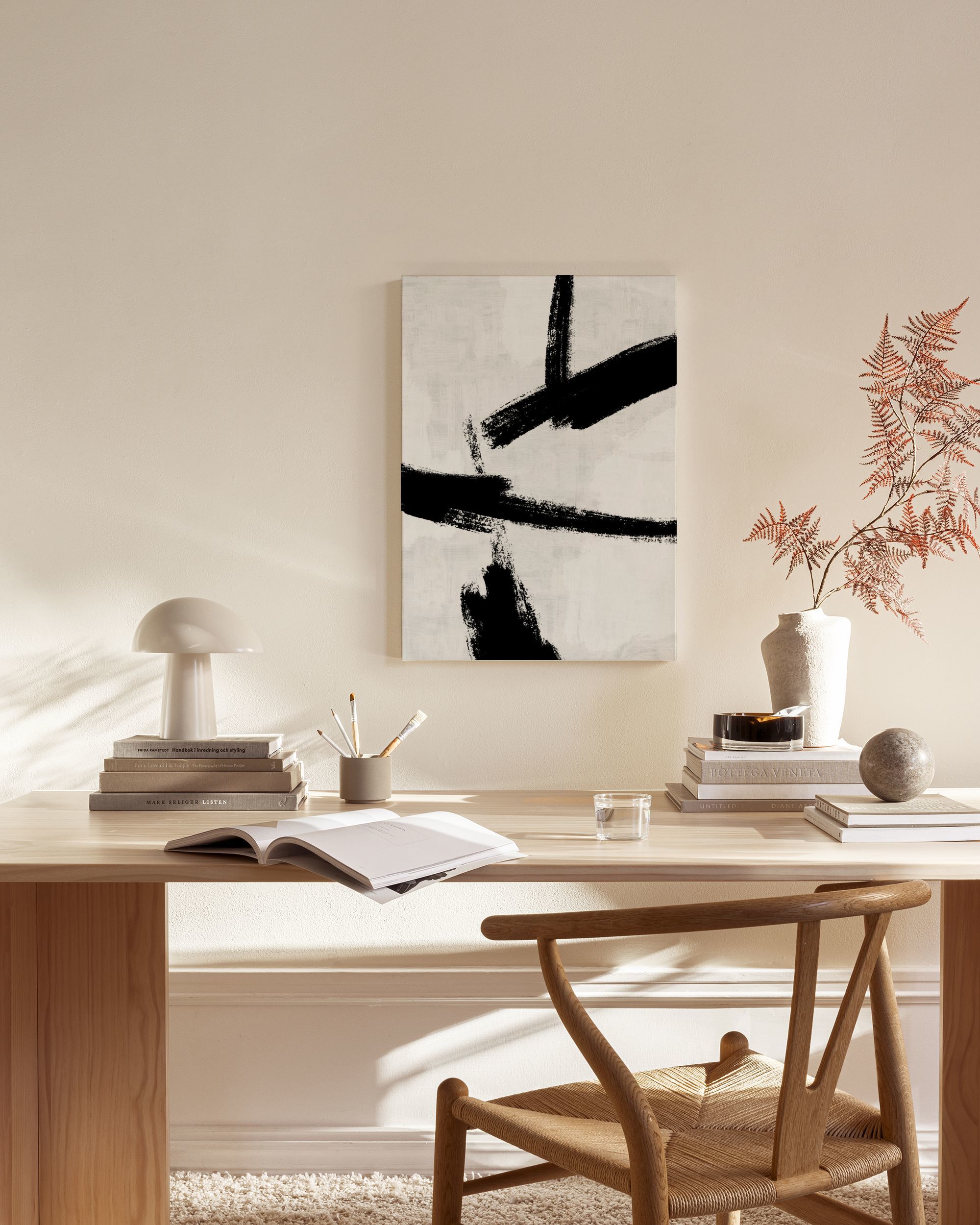 Canvas Print – Black Brush Strokes No2 | Abstract Wall Art
