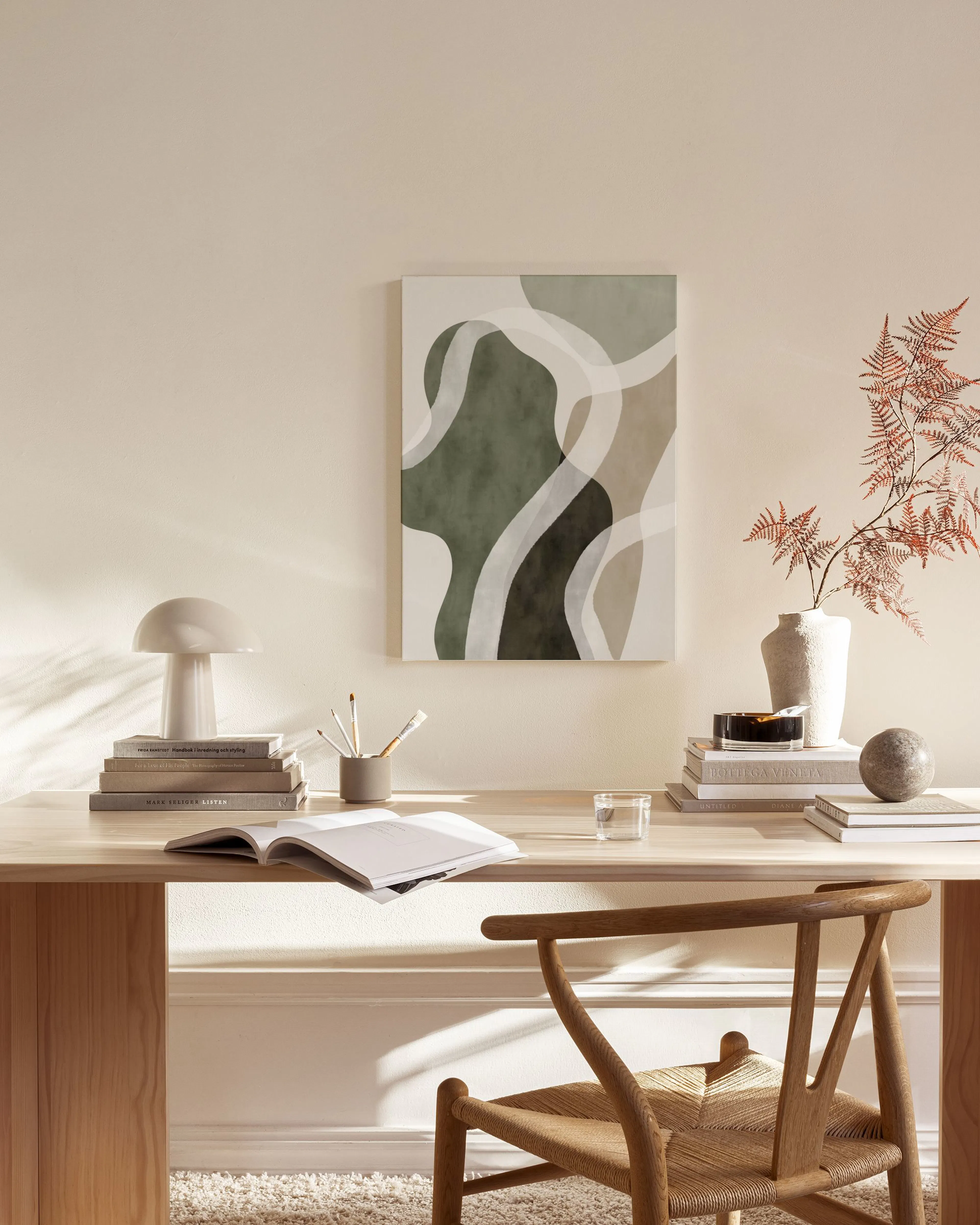 Tranh Graphic Abstract Green Shapes No1 Canvas print