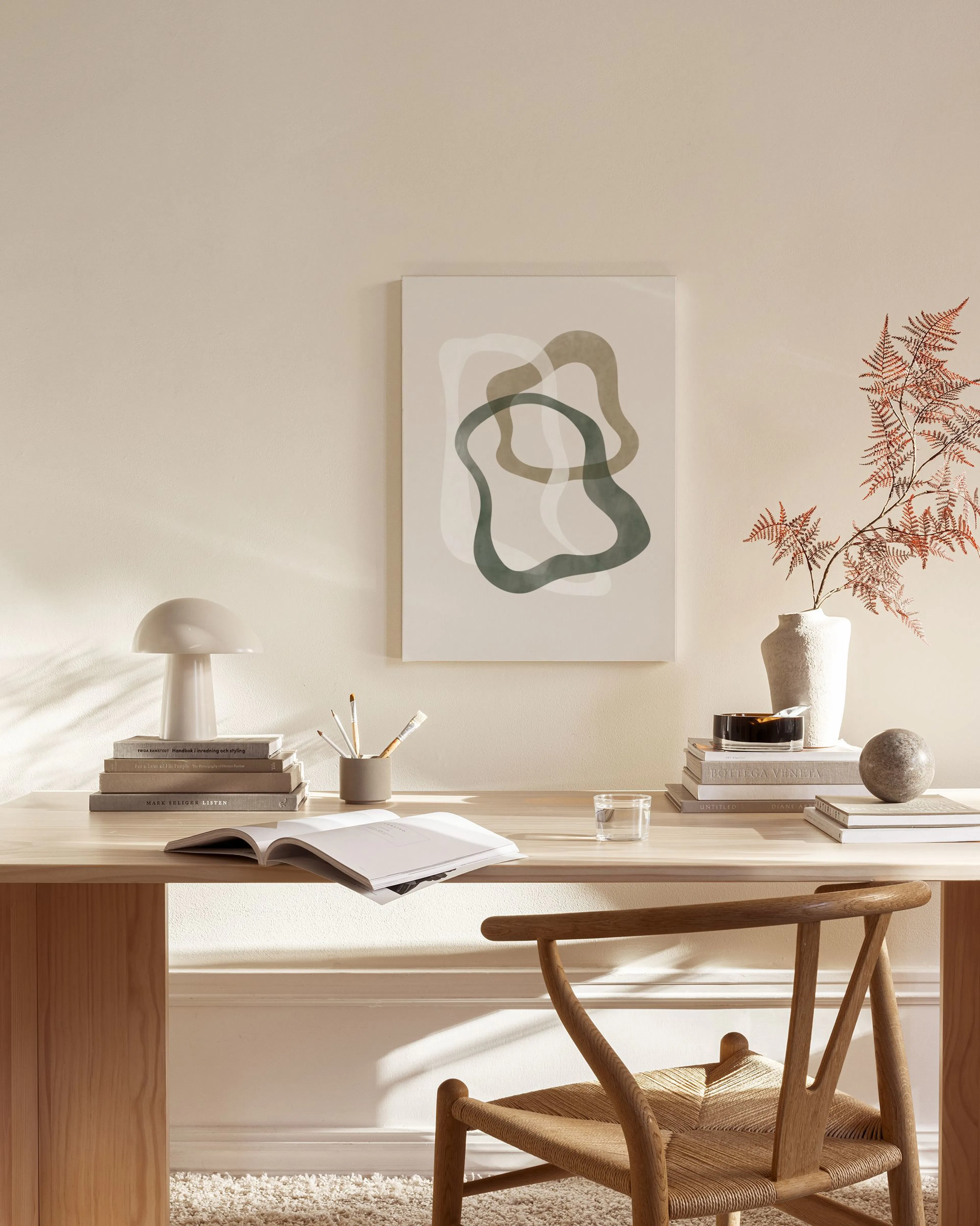 Tranh Graphic Abstract Green Shapes No2 Canvas print