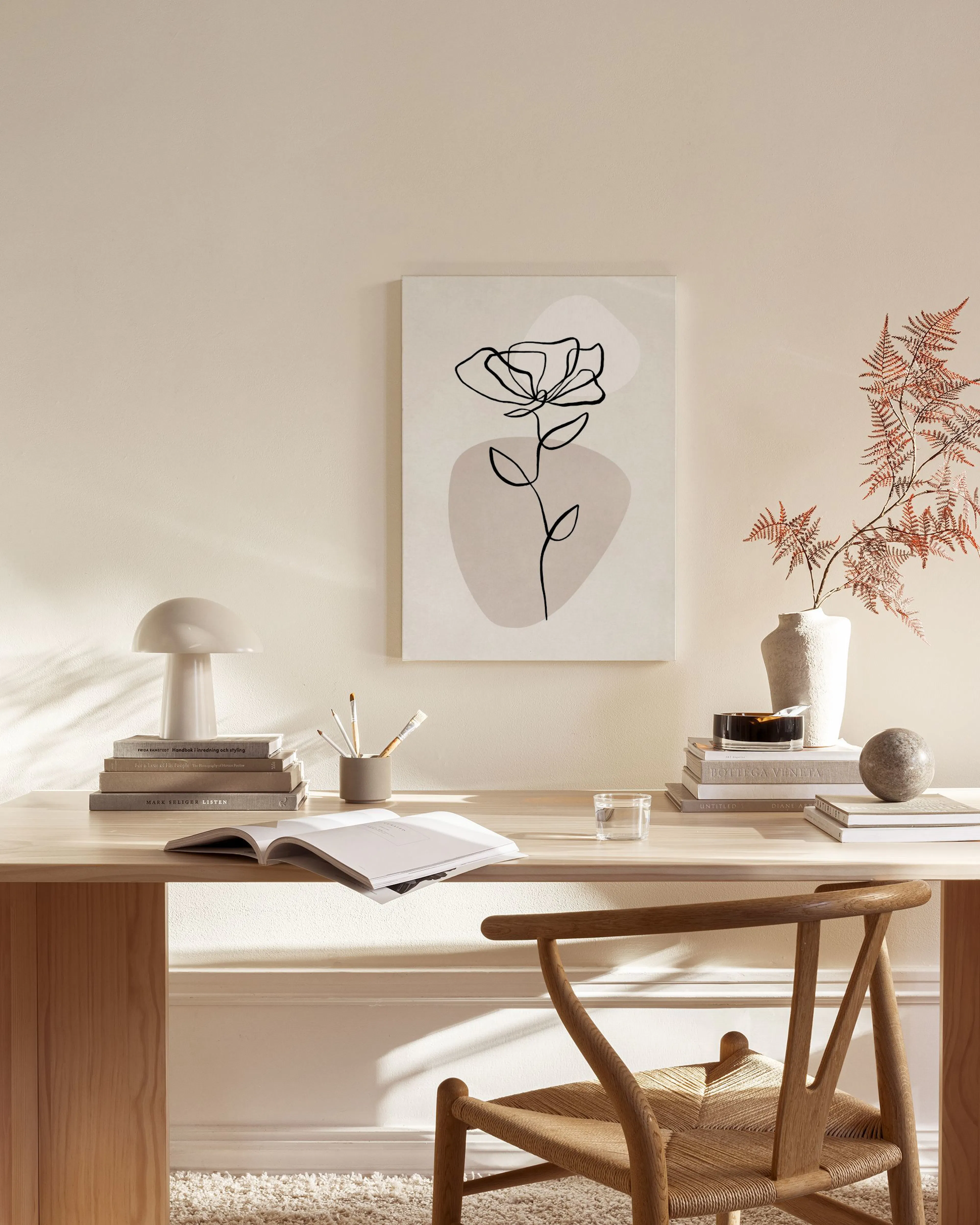 Tranh Illustrations Botanical Lines No1 Canvas print