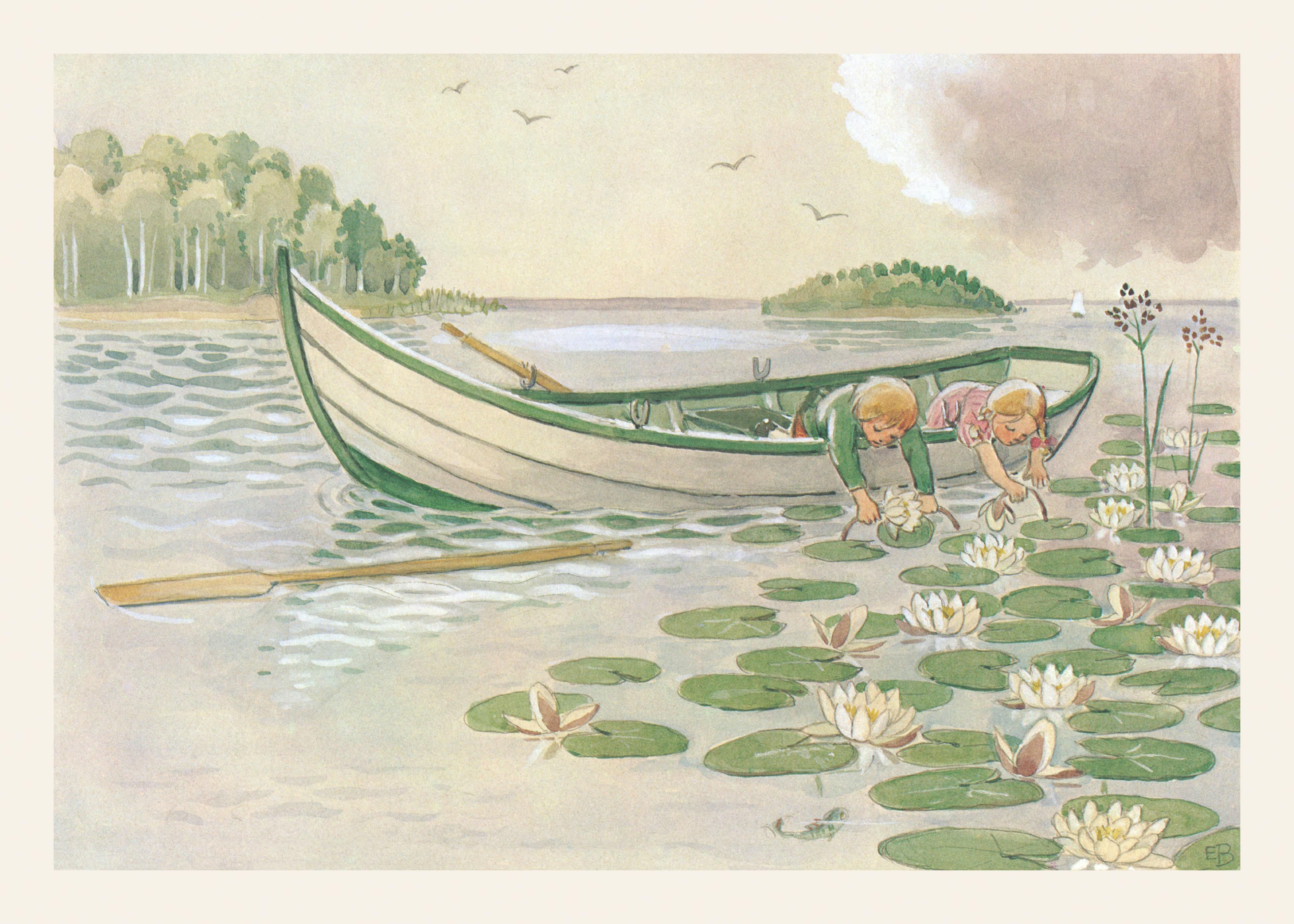 Elsa Beskow - Uncle Blue's New Boat Print 0