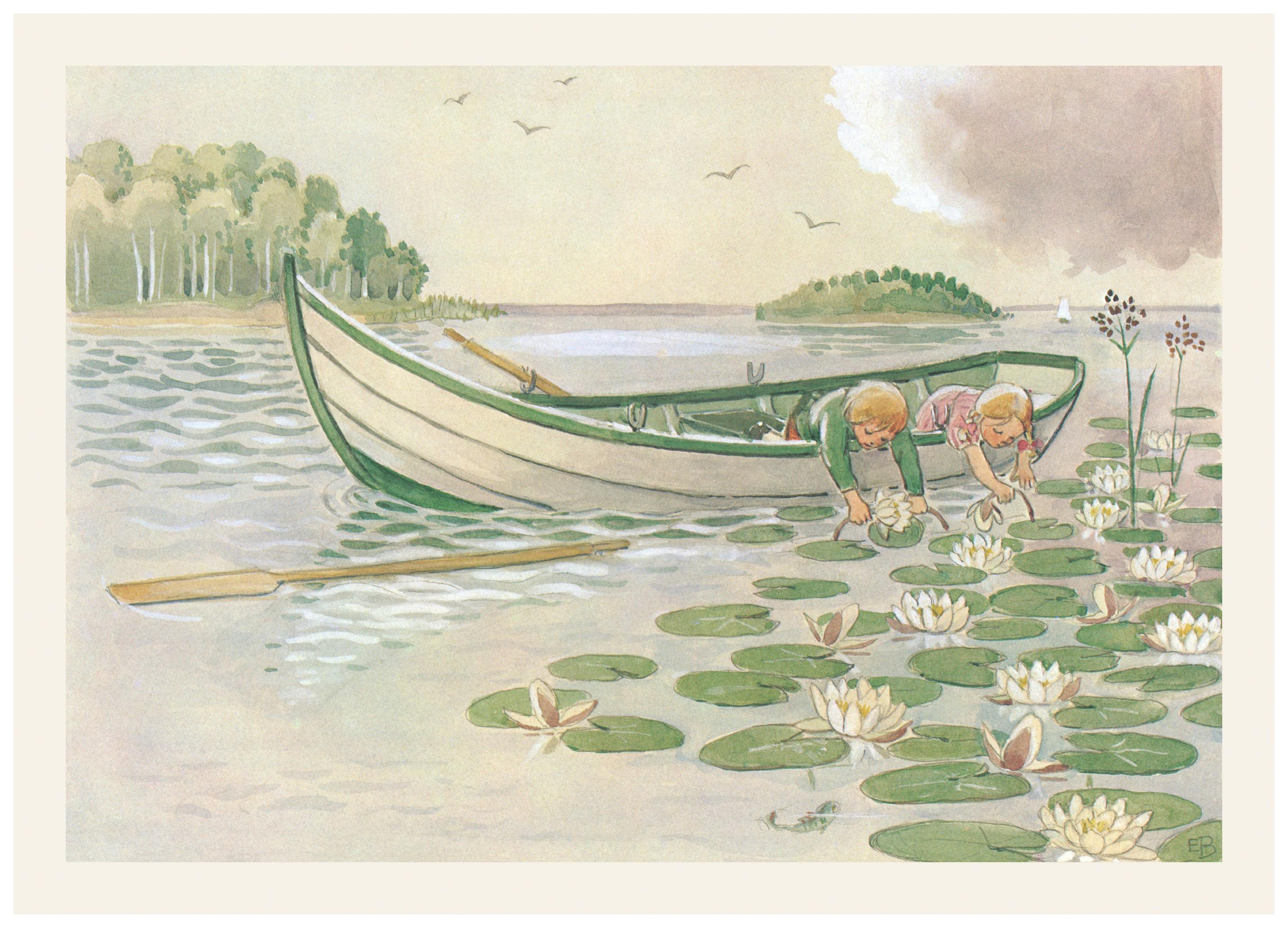 Prints - Elsa Beskow - Uncle Blue's New Boat Print (21x30 cm) - Elsa Beskow illustrations