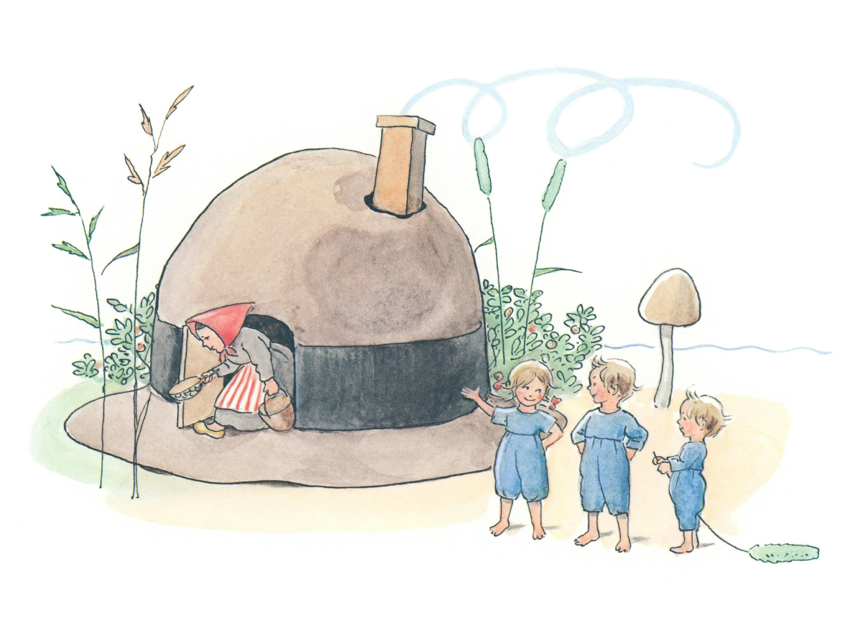 Prints - Elsa Beskow - The Children of Hat Cottage Print (30x40 cm) - Elsa Beskow illustrations
