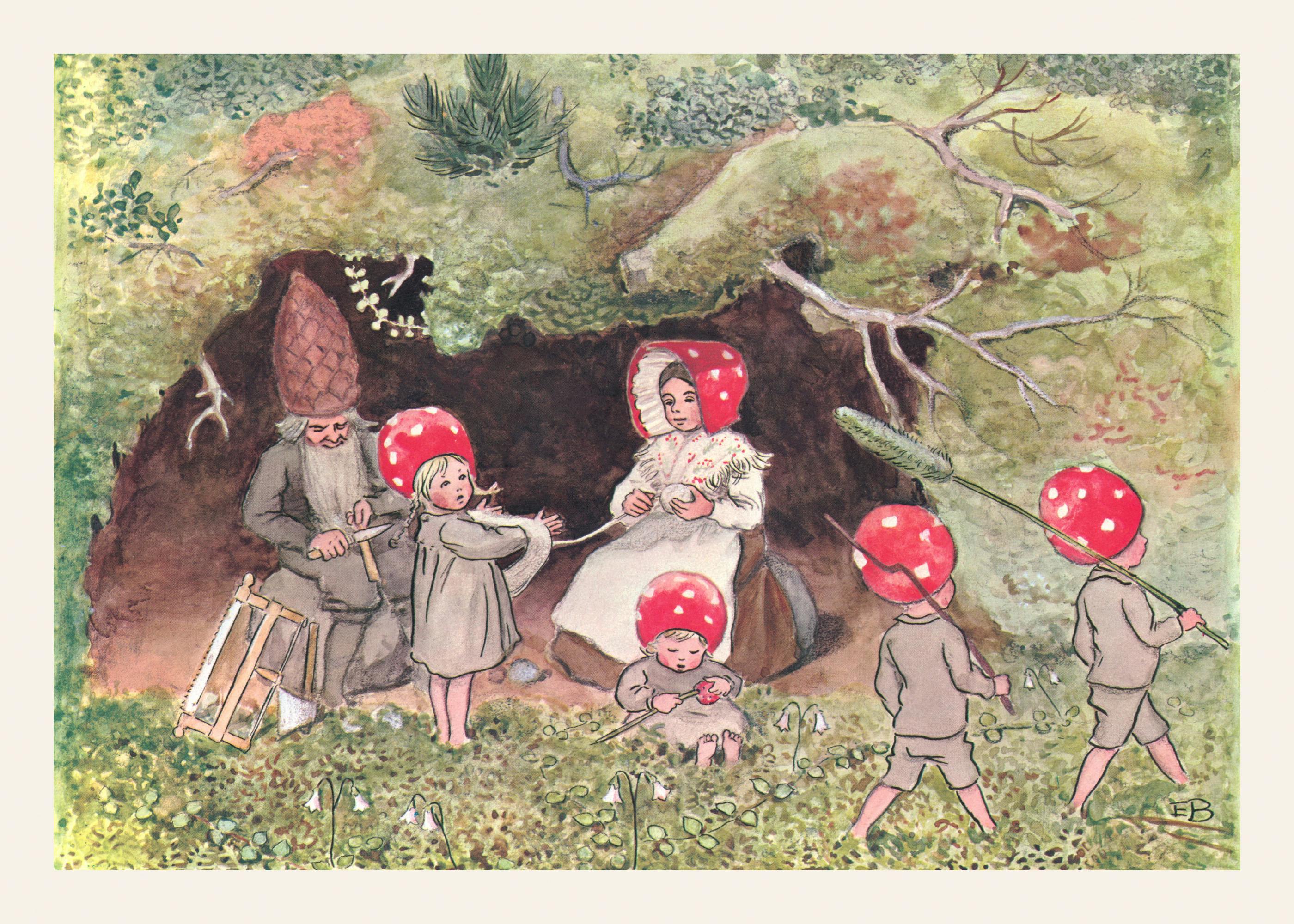 Elsa Beskow - Children of the Forest No1 Print 0