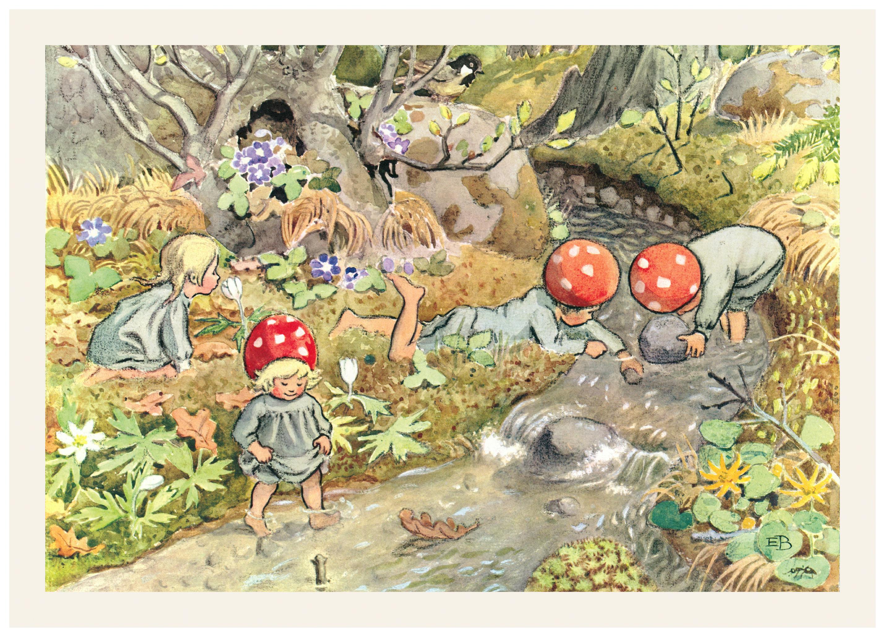Prints - Elsa Beskow - Children of the Forest No2 Print (50x70 cm) - Elsa Beskow illustrations