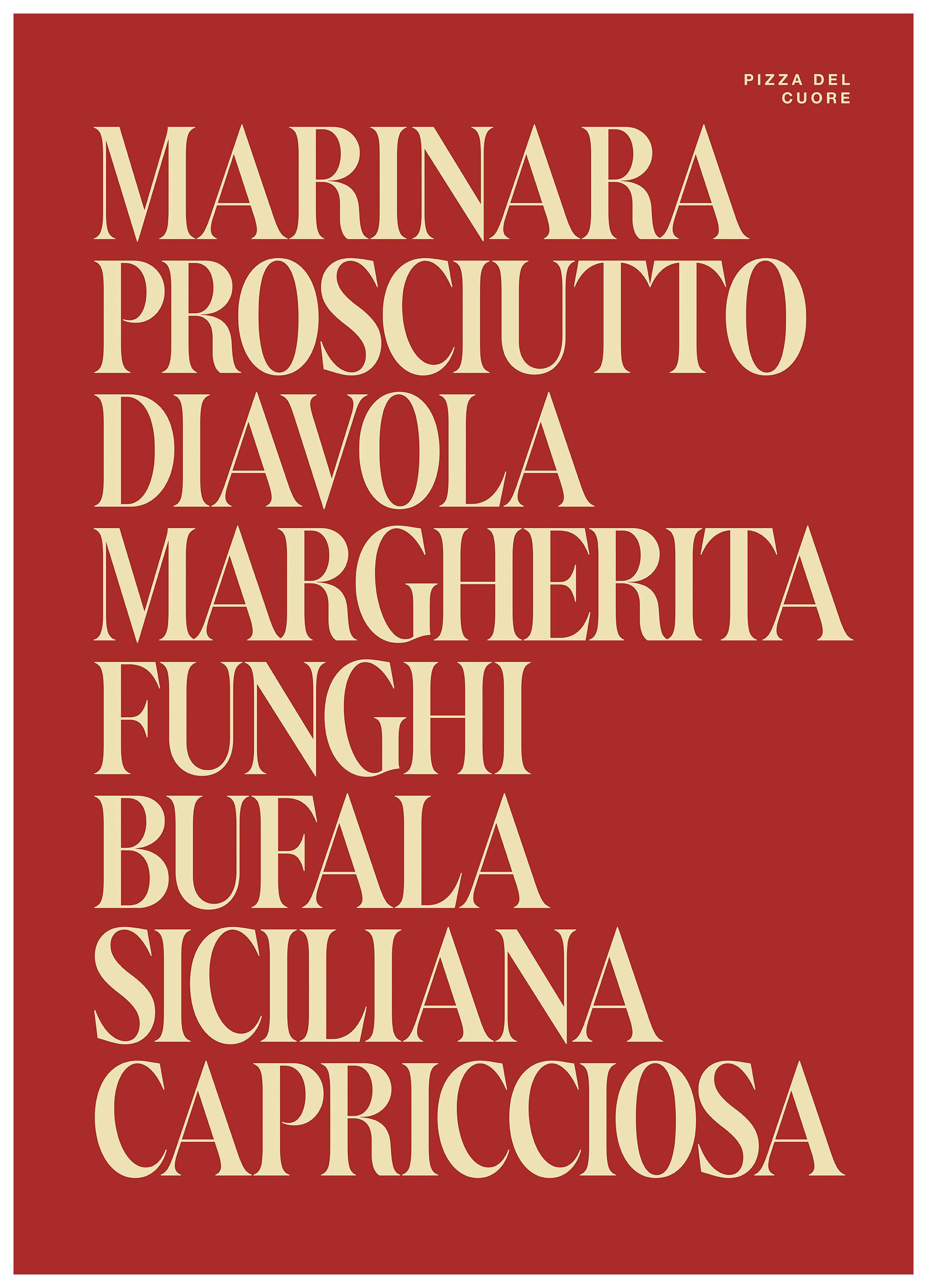 Pizza del Coure Print (50x70 cm)- Text posters