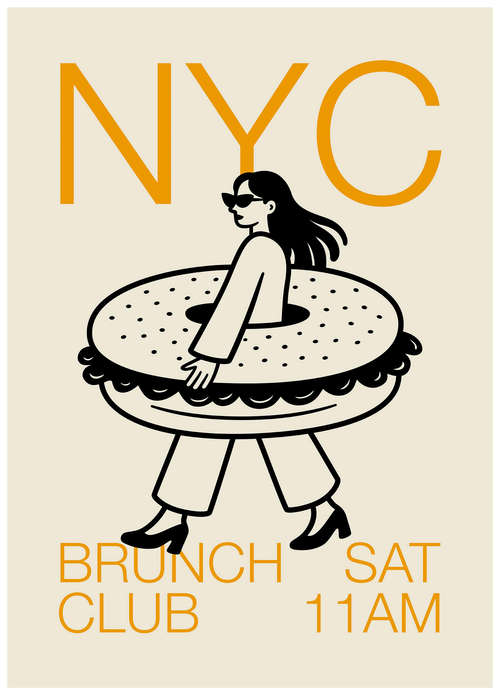 NYC Brunch Club No2 Poster (50x70 cm)