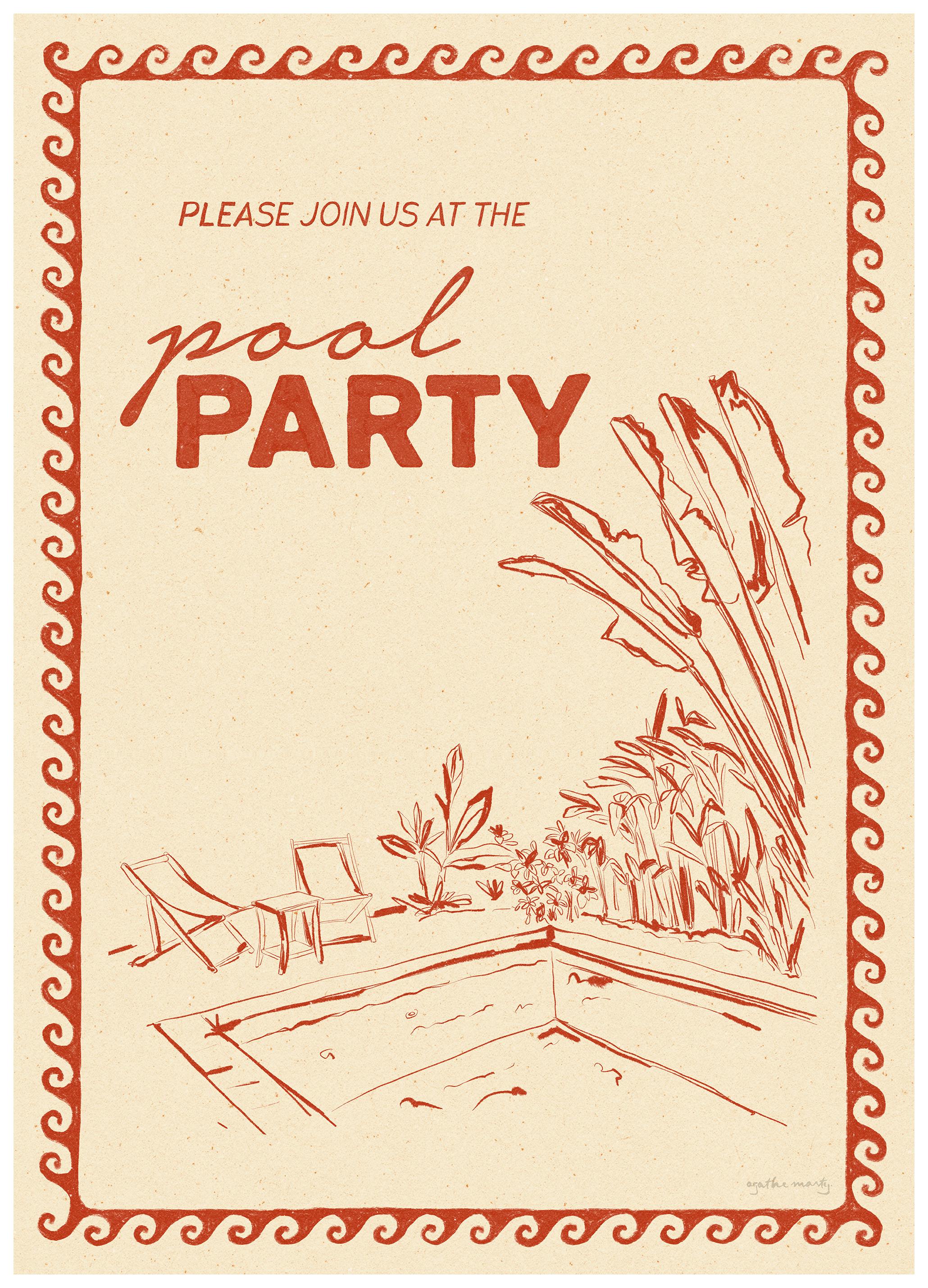 Agathe Marty - Pool Party Poster (30x40 cm)