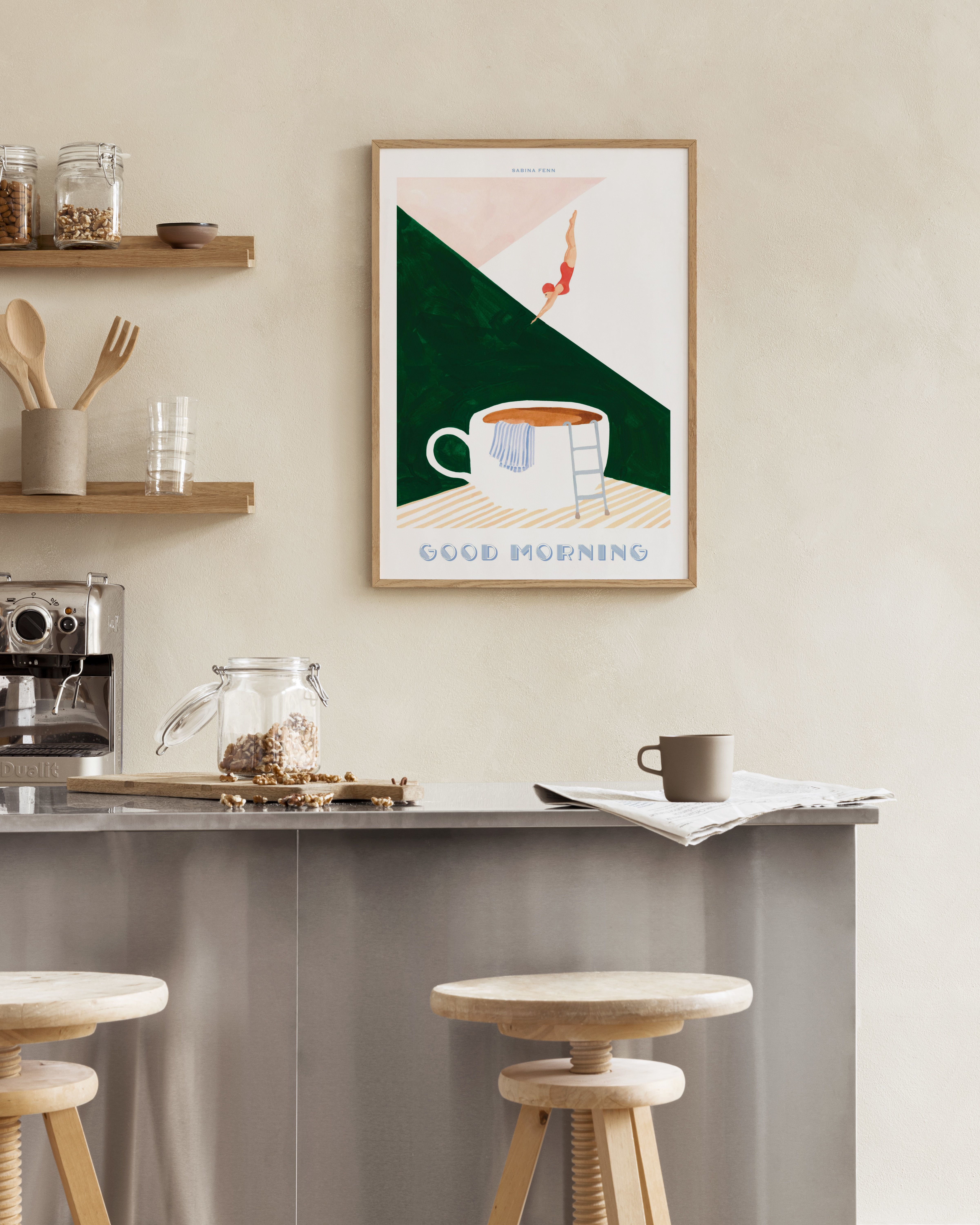 Good Morning Dive Print – Artistic Poster by Sabina Fenn
