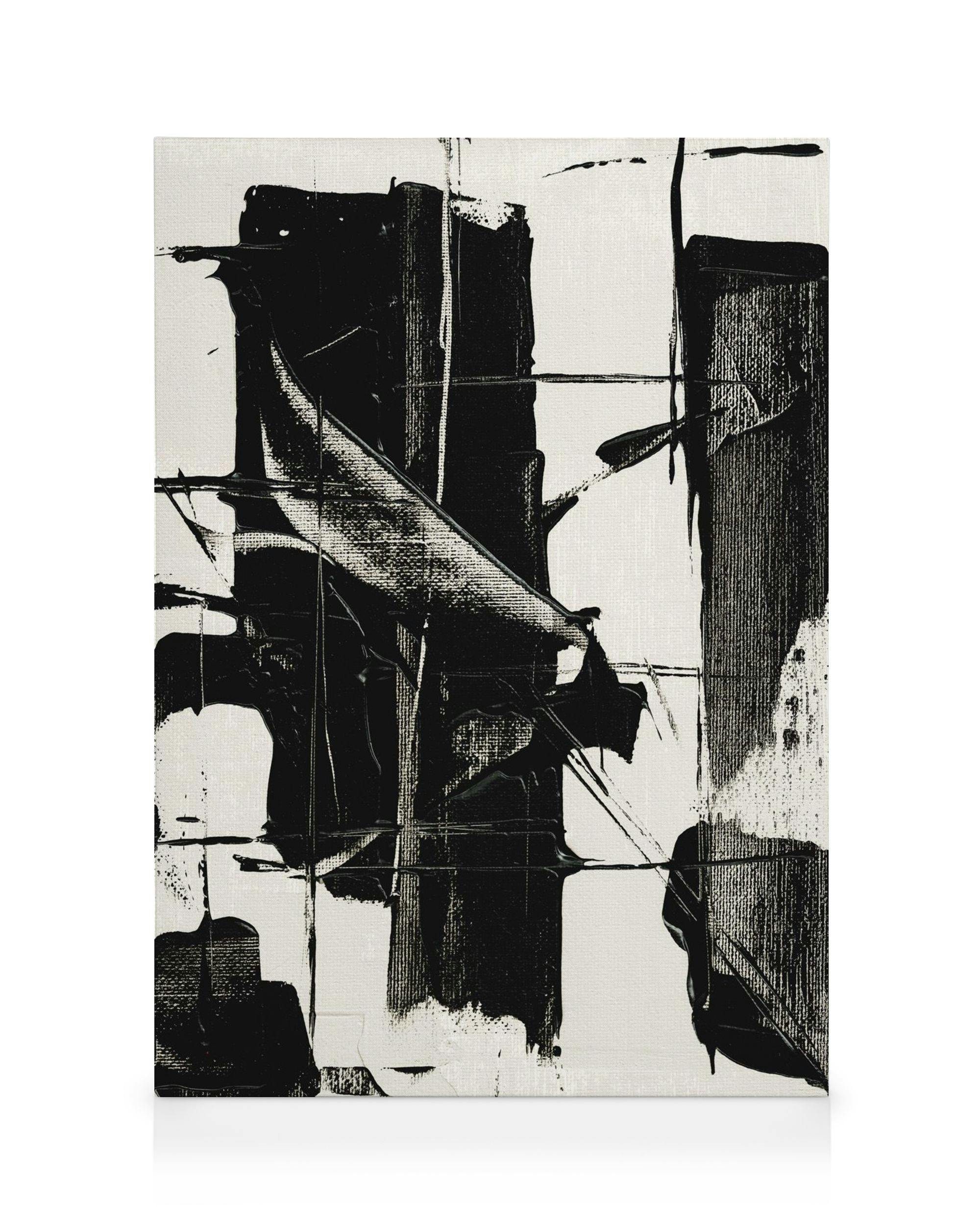 Dramatic Black Lerret (30x40 cm - Mørk Eik Ramme)