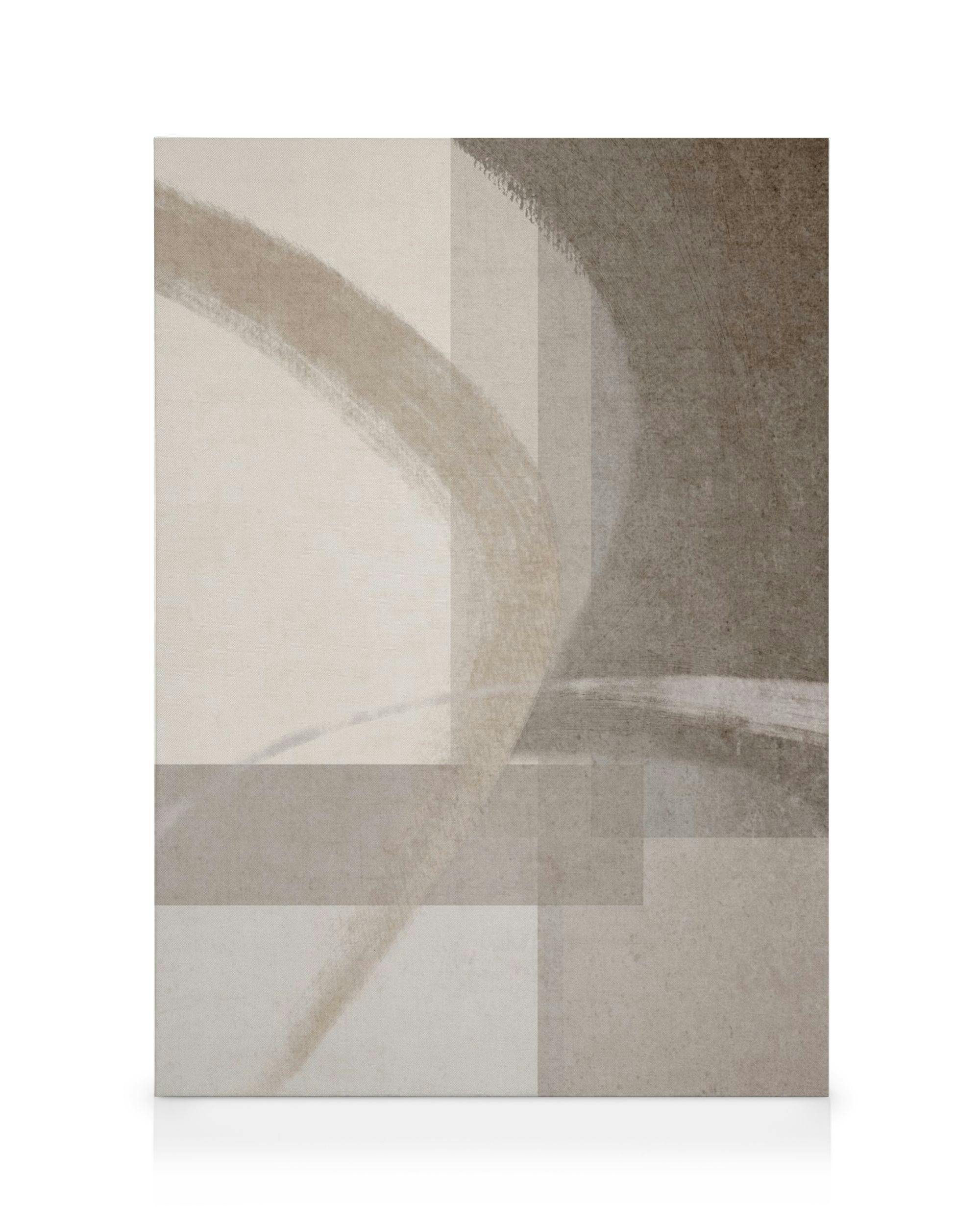 Beige Palette No1 Toile (50x70 cm - Cadre de chêne) - Art abstrait par Desenio