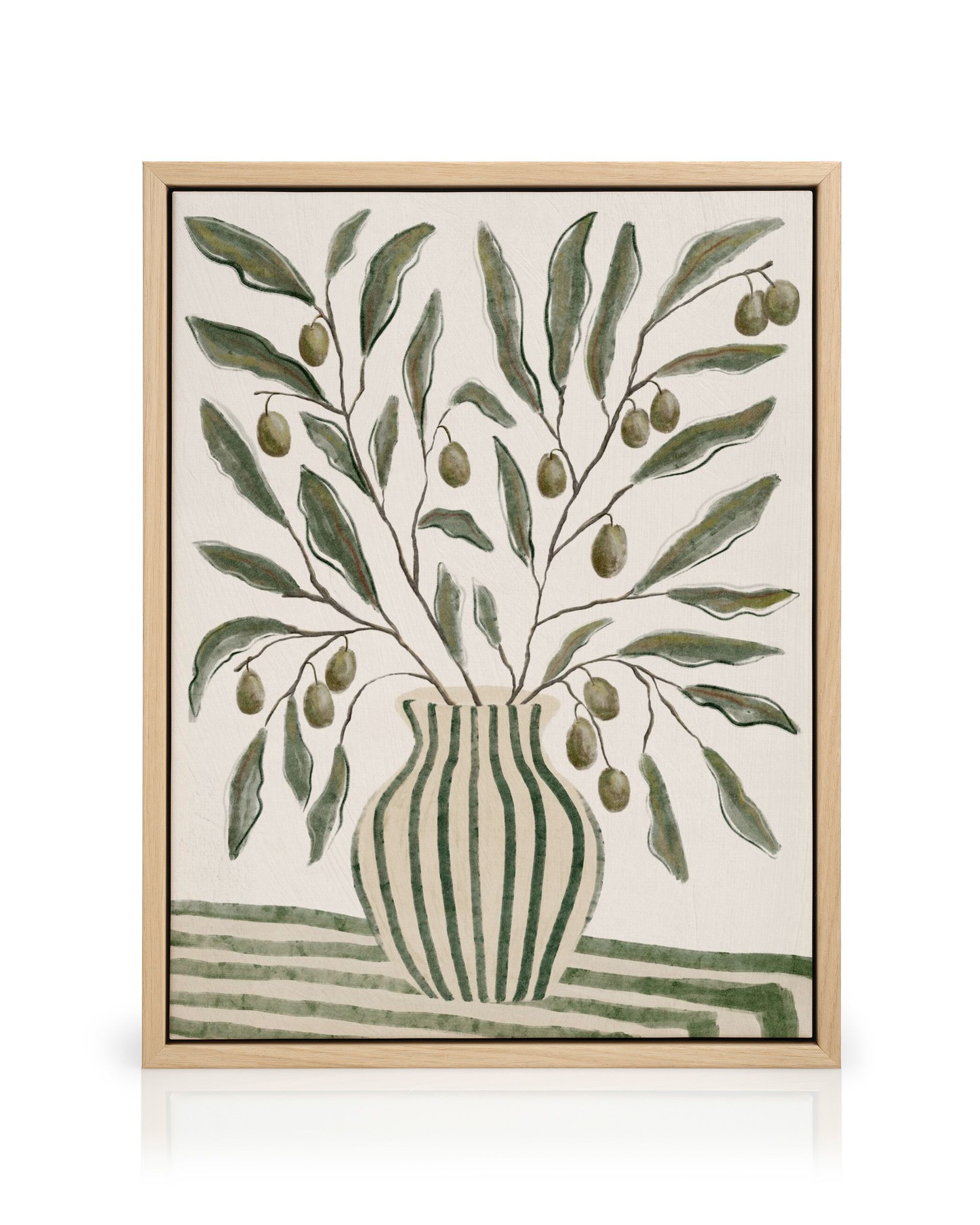 額縁 オリーブ Olive Branches Canvas Print – Nature Wall Art Poster