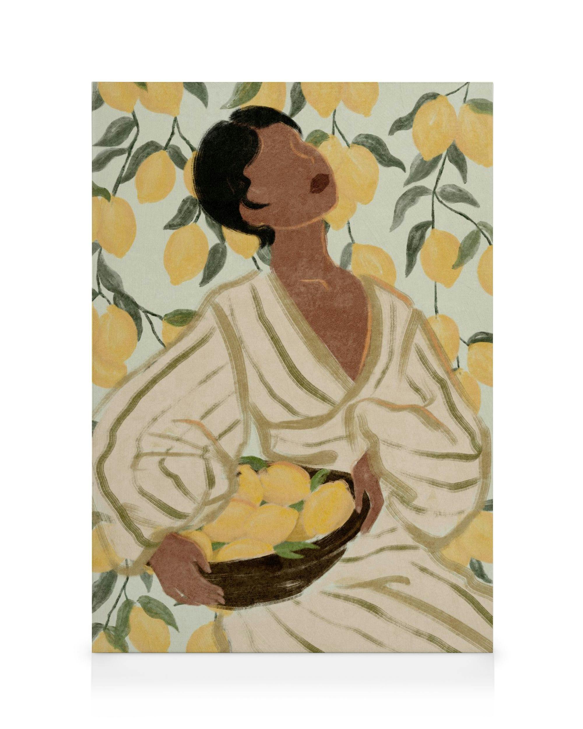 Canvas Prints Woman in Citrus Garden Canvas print (30x40 cm)
