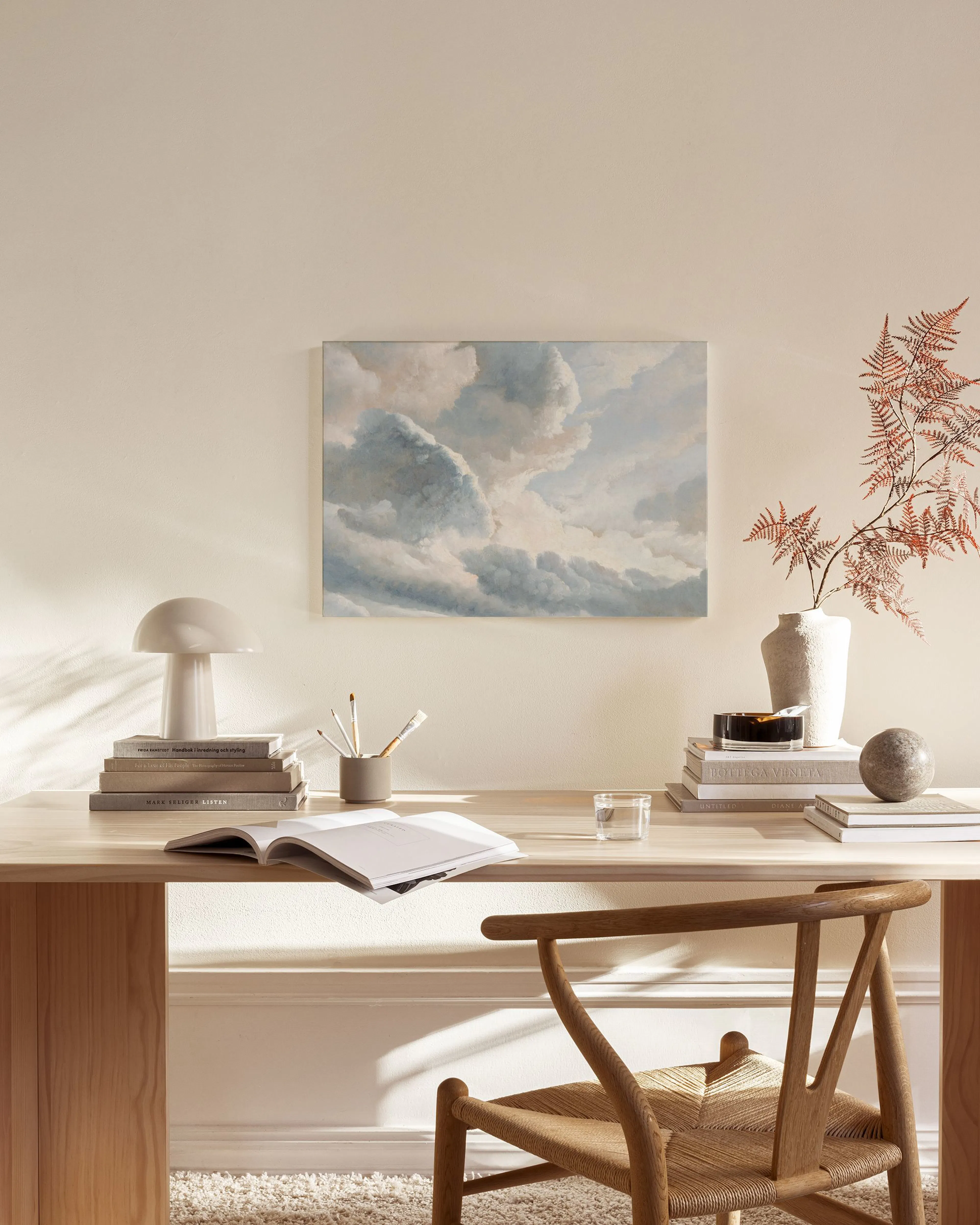 Tranh Thiên Nhiên Simon Denis - Study of Clouds with a Sunset near Rome Canvas print
