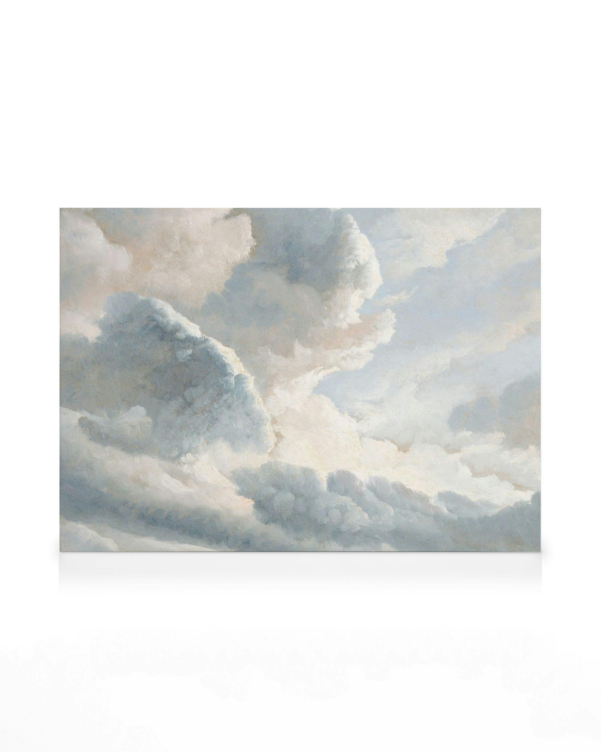 Canvas Prints Simon Denis - Study of Clouds with a Sunset near Rome Canvas print (30x40 cm - Oak Frame)