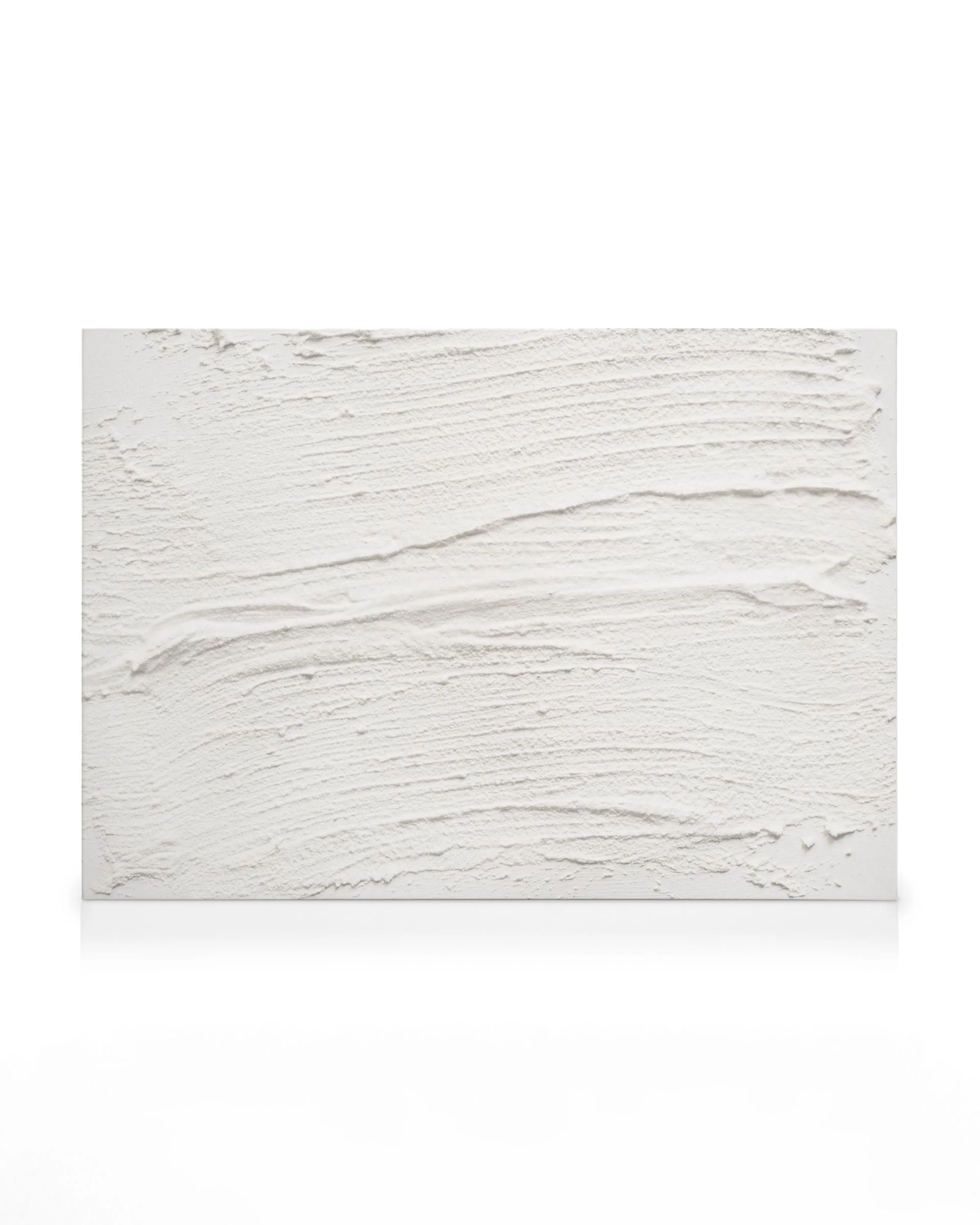 Toile minimaliste blanche avec texture de plâtre et coups de pinceau subtils