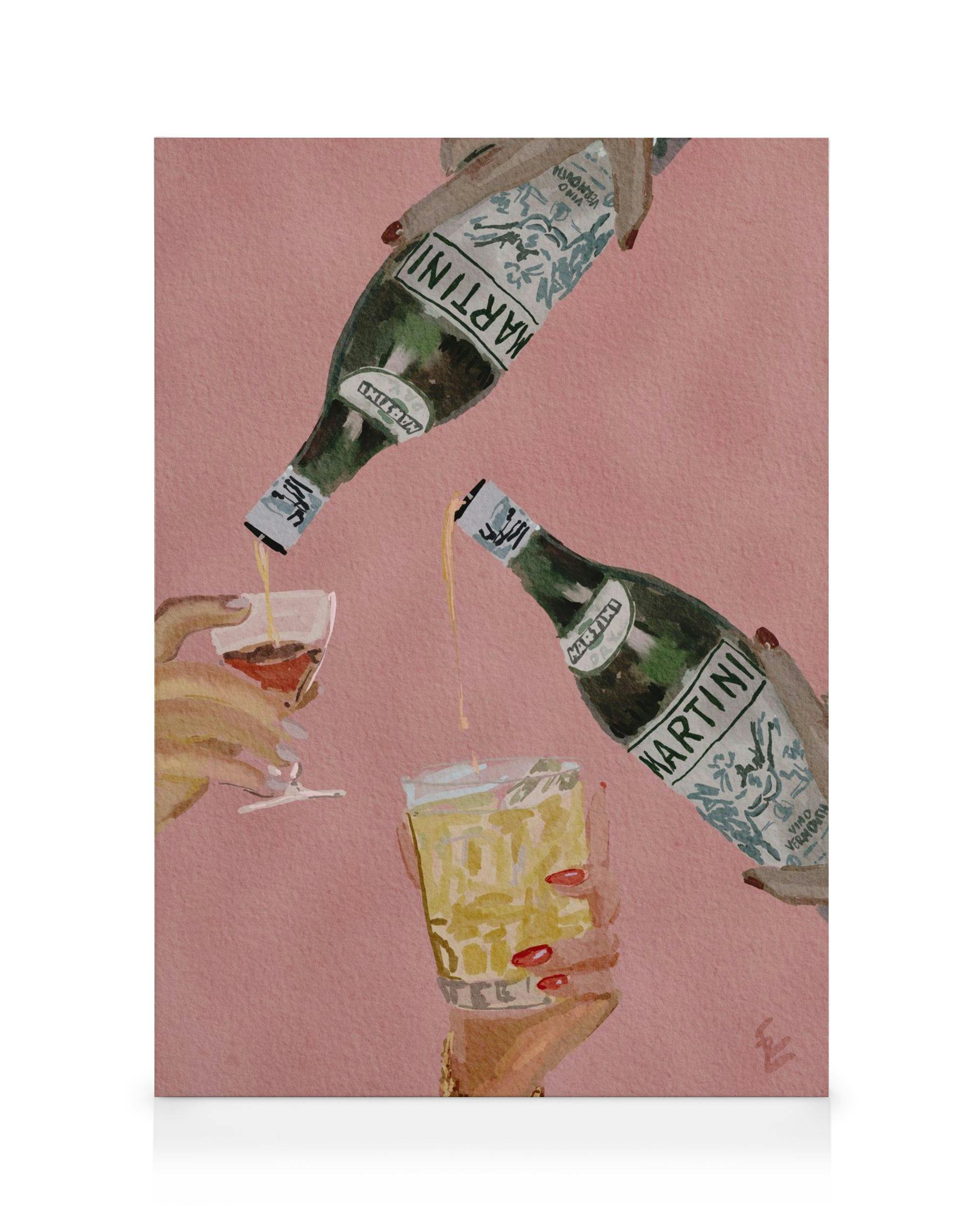 Canvas Prints Ekaterina Zagorska - One More Martini Please Canvas print (30x40 cm - Oak Frame)