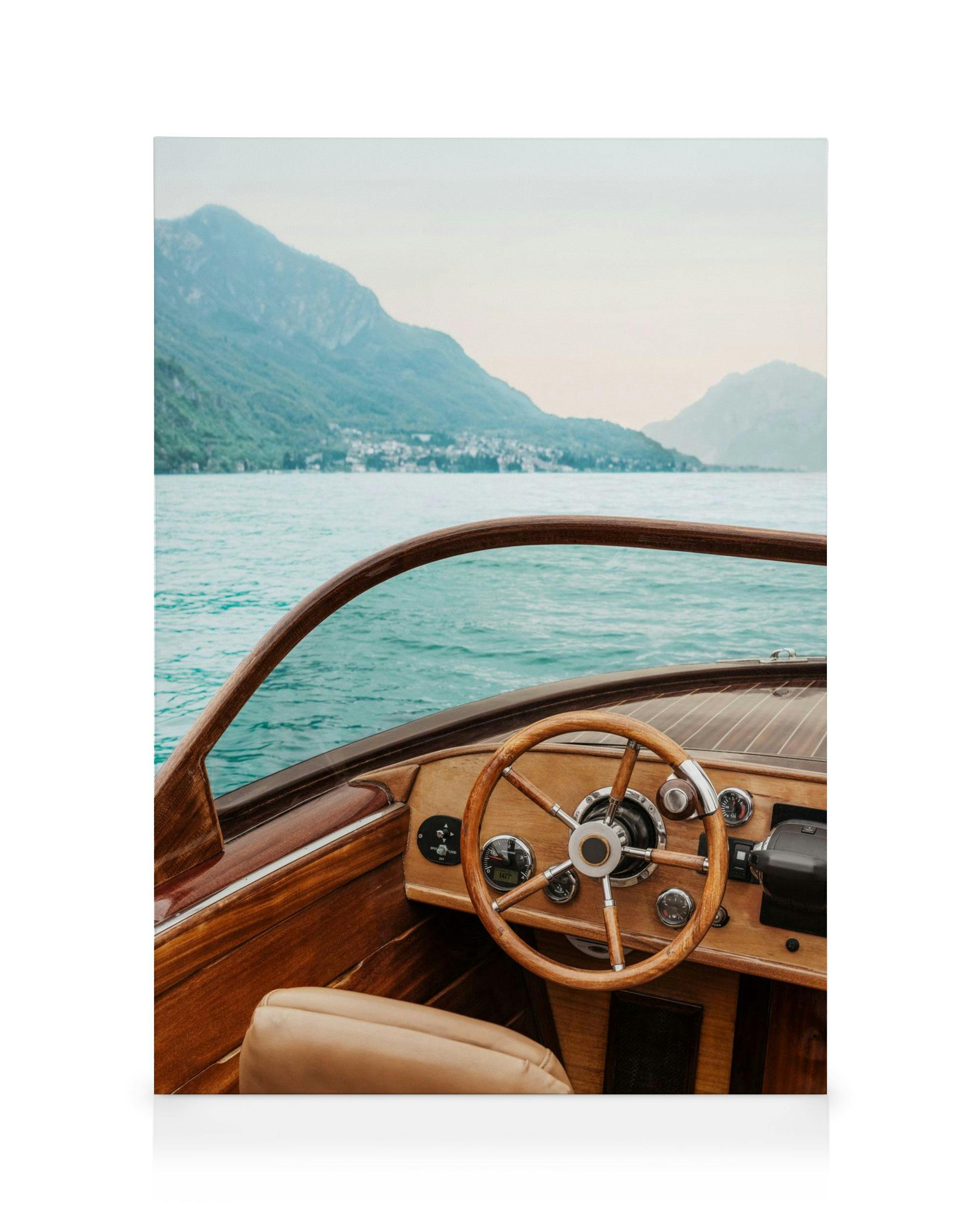 Obrazy na płótnie Boat on Lake Como No1 Obraz na płótnie (30x40 cm)