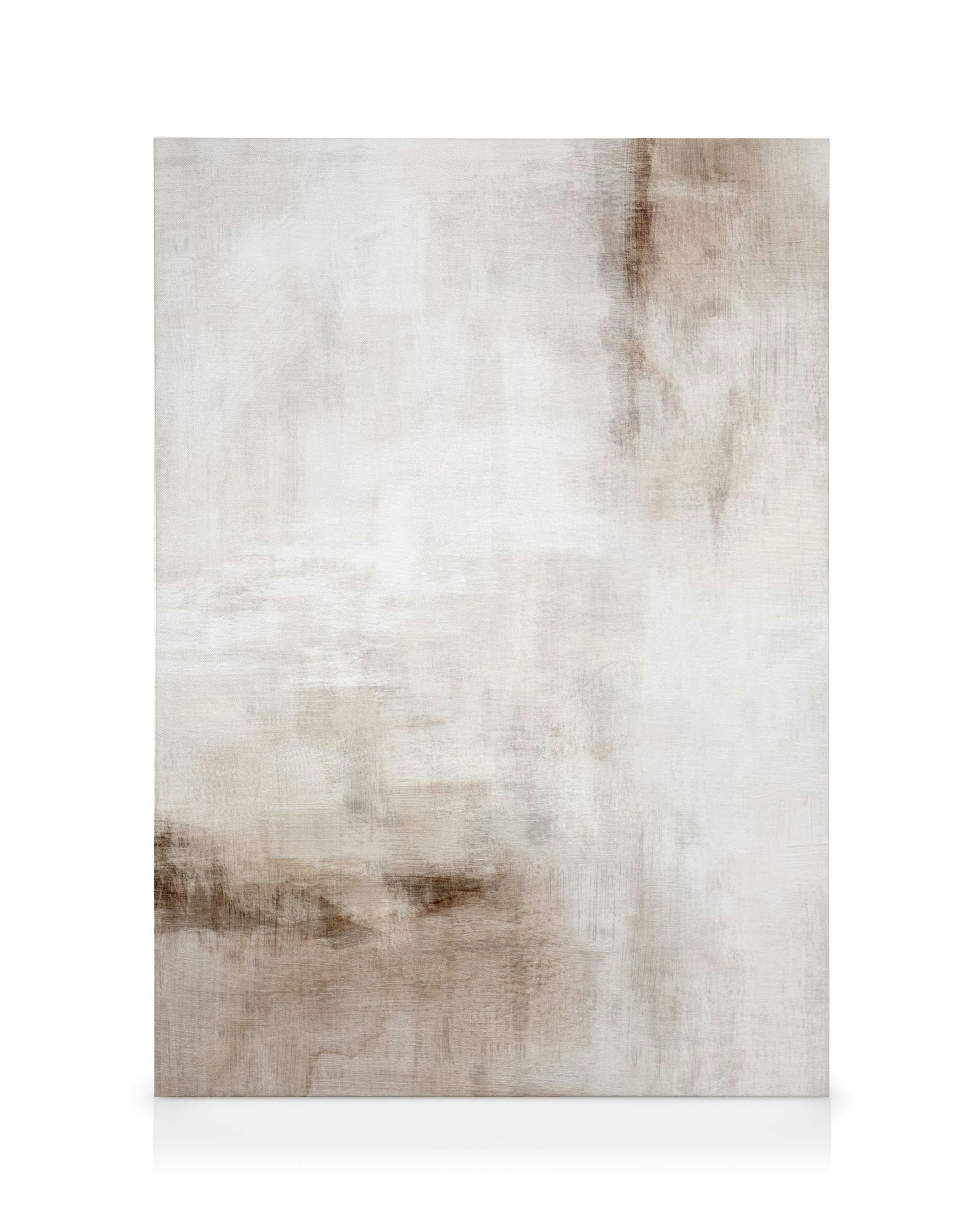Beige Abstract Painting No2 Tableau sur toile (50x70 cm - Cadre de chêne) - Art abstrait par Desenio