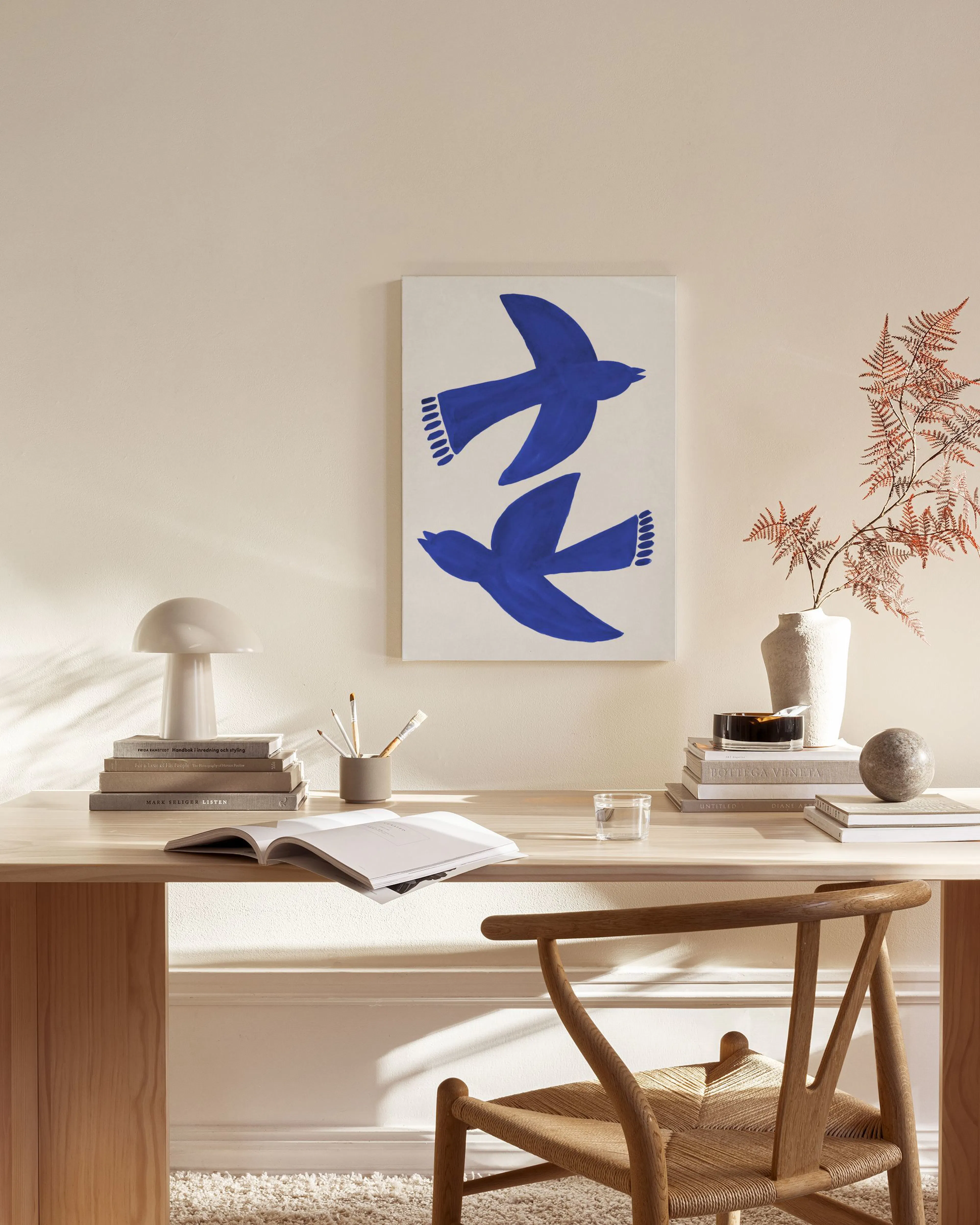 Tranh Illustrations Bluebirds Fly Canvas print