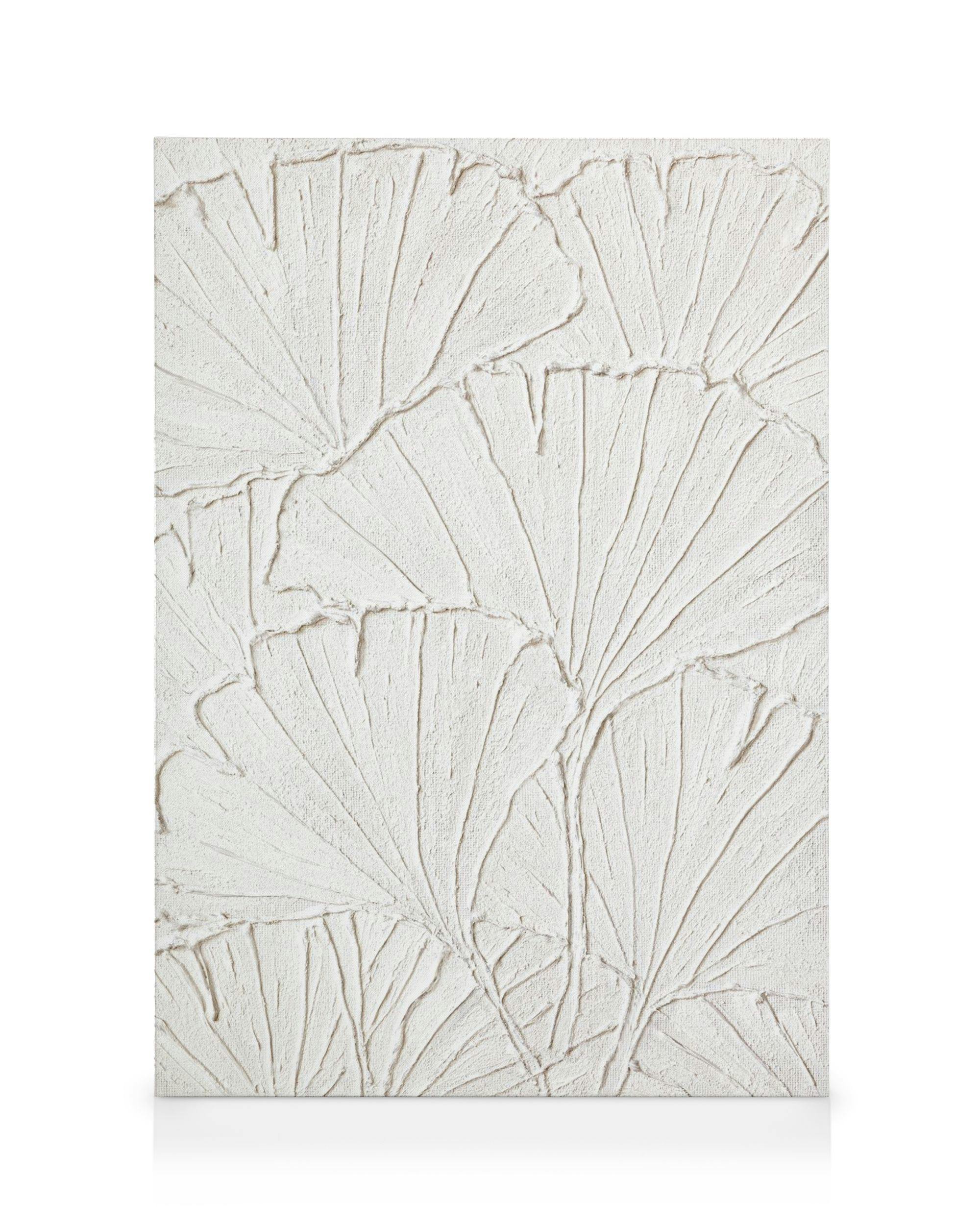 Canvas Prints Ginkgo Texture Canvas print (100x140 cm - Dark Oak Frame)