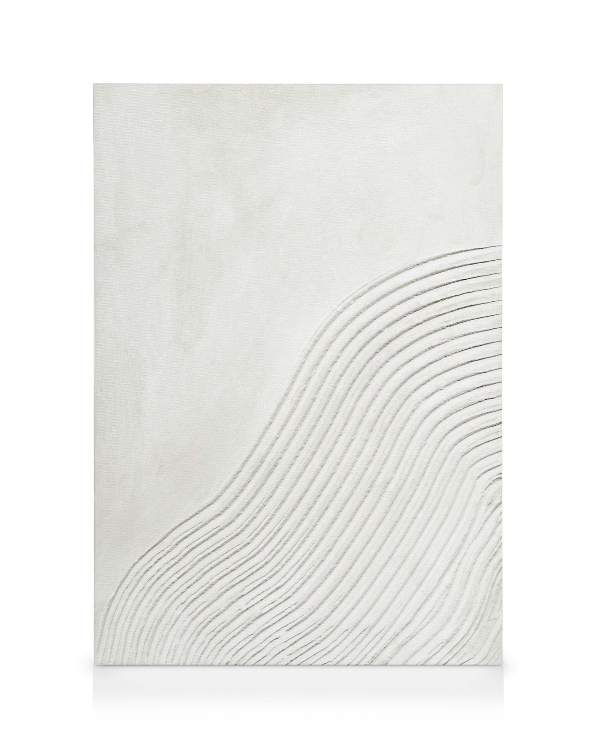 Λευκός καμβάς Soft Lines Texture No1 με ανάγλυφες κυματιστές γραμμές