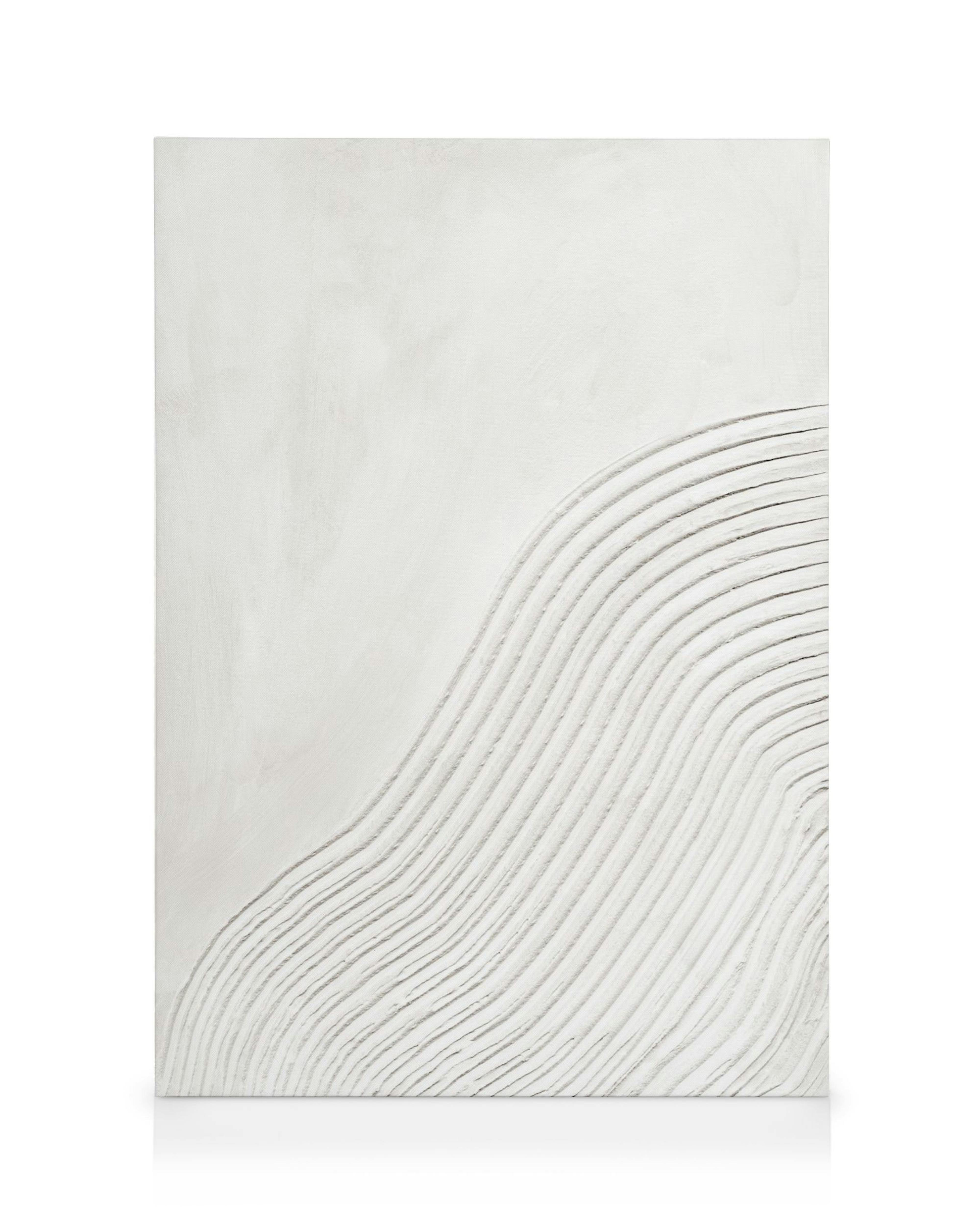 Λευκός καμβάς Soft Lines Texture No1 με ανάγλυφες κυματιστές γραμμές
