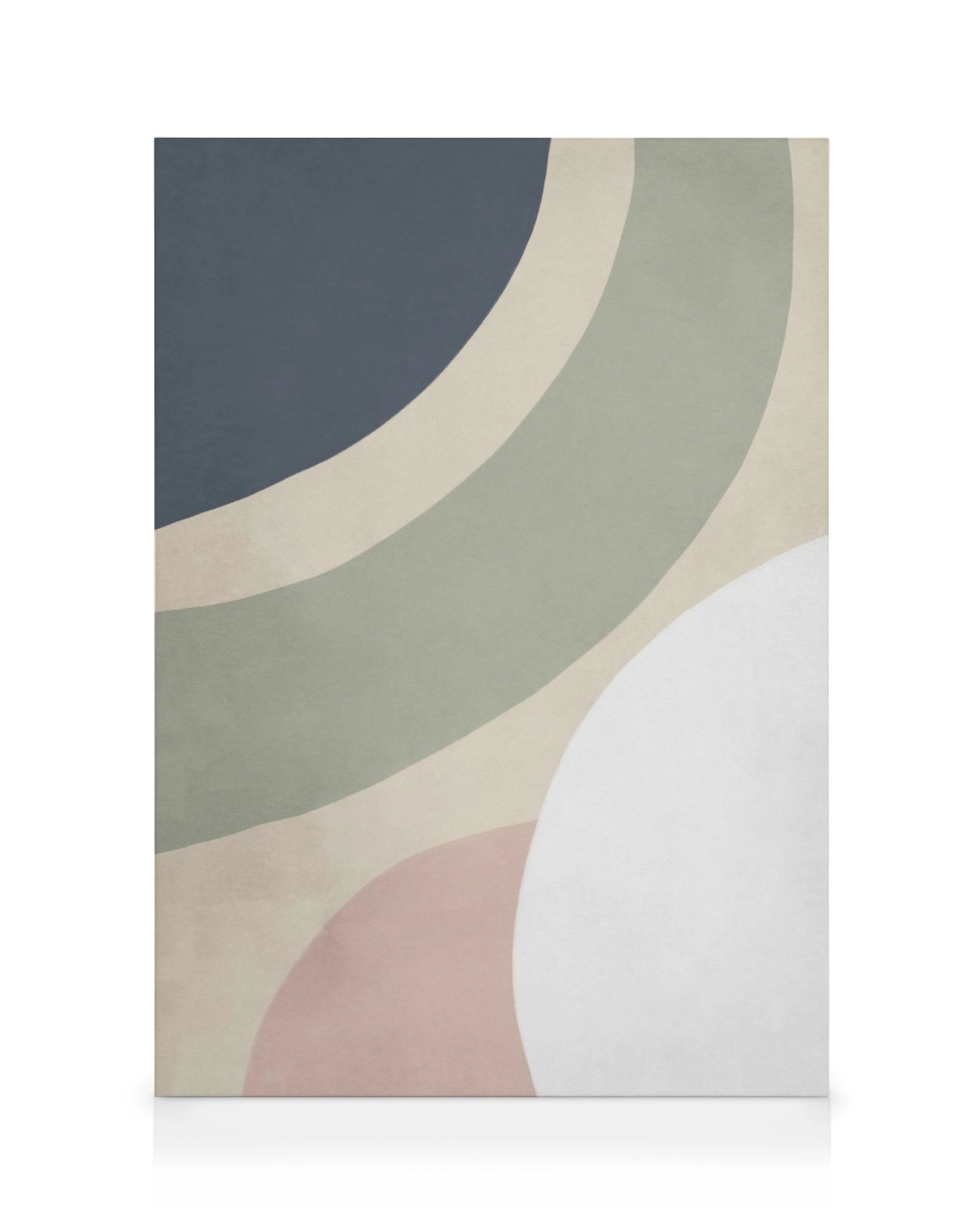 Καμβάς Soft Shapes No1 με κυματιστά σχέδια σε μπλε, πράσινο, ροζ, μπεζ και λευκό χρώμα.