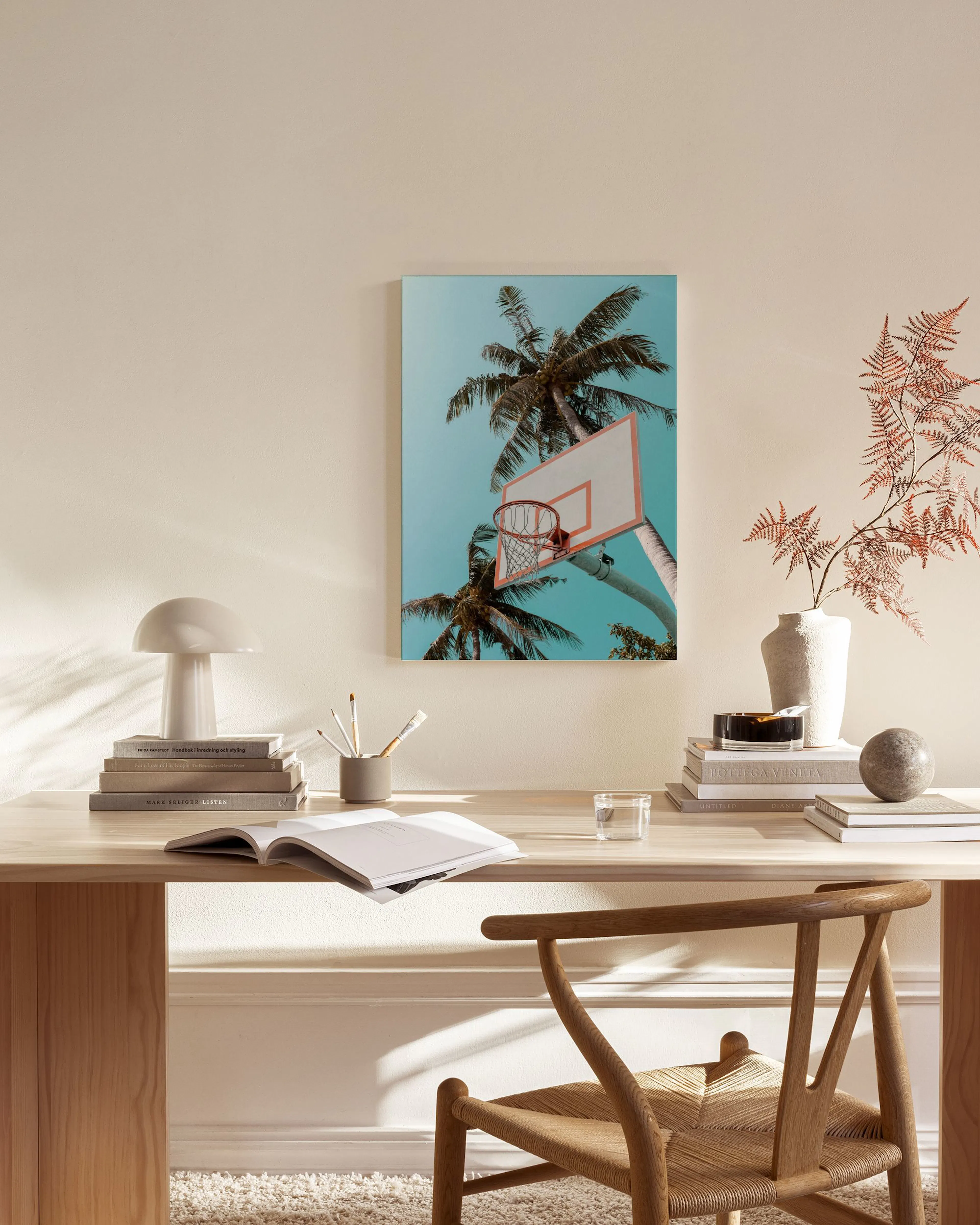 Tranh Botanical Basketball Palms Canvas print