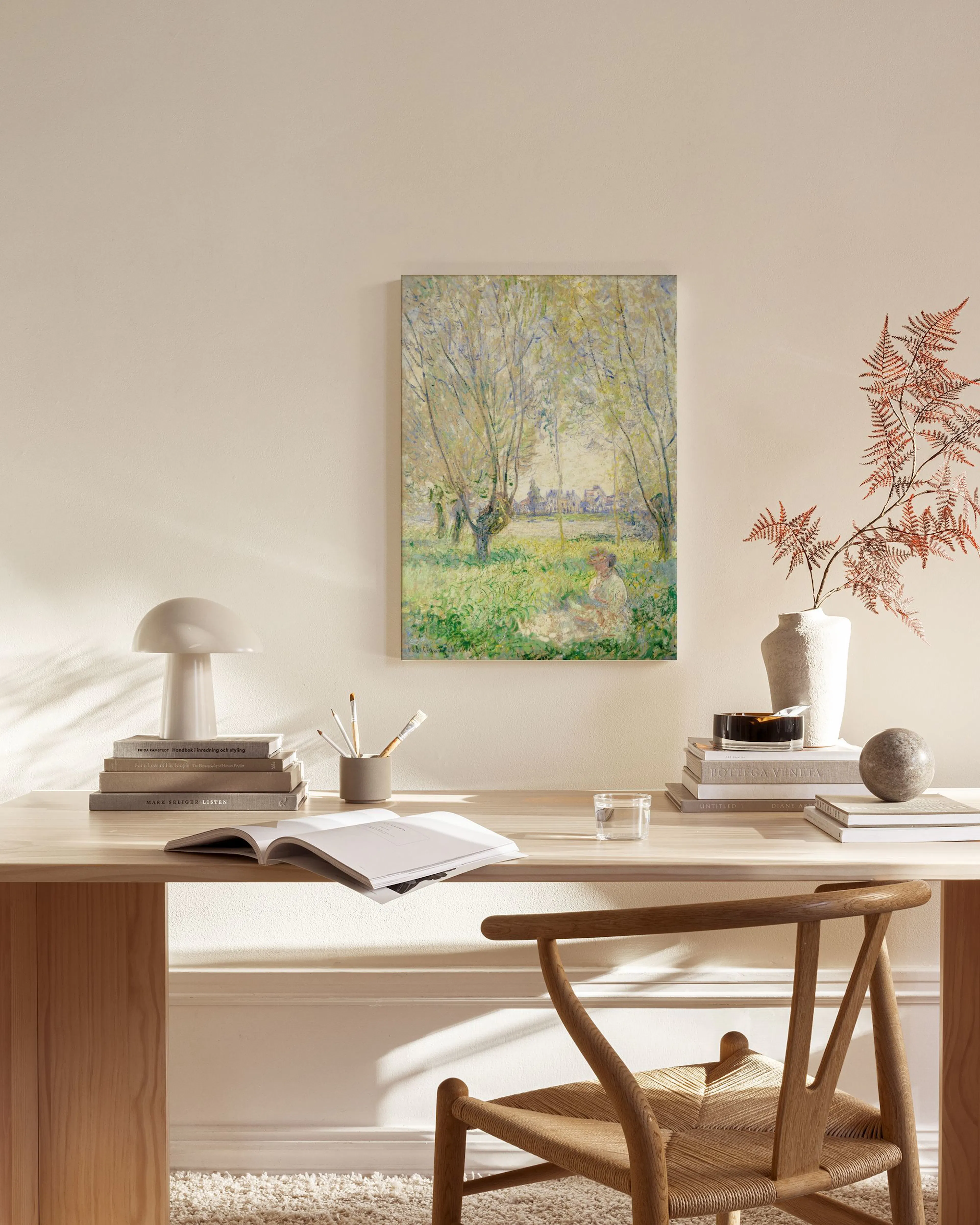 Tranh Thiên Nhiên Monet - Woman Seated under the Willows Canvas print
