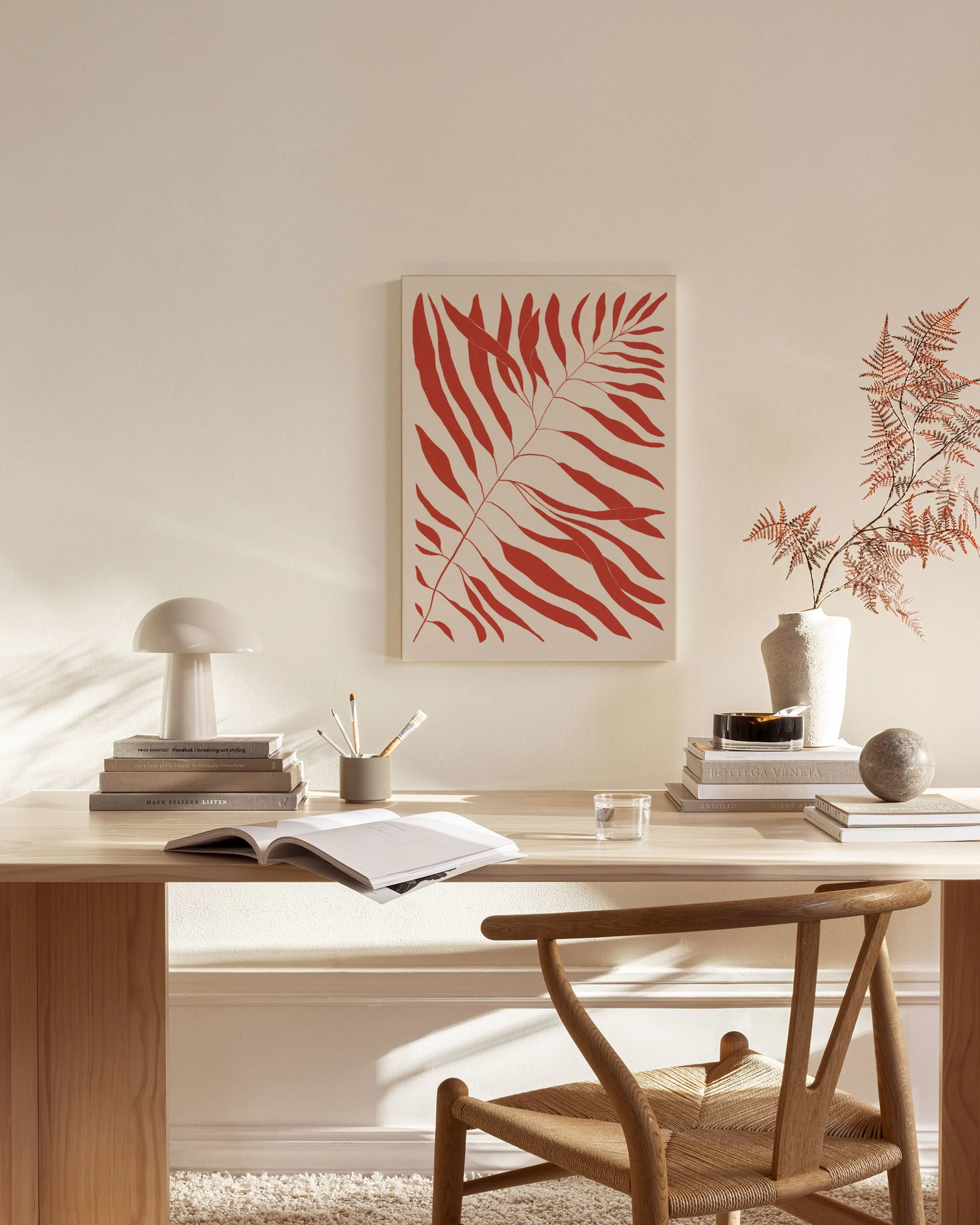 Tranh Graphic Red Branch Canvas print
