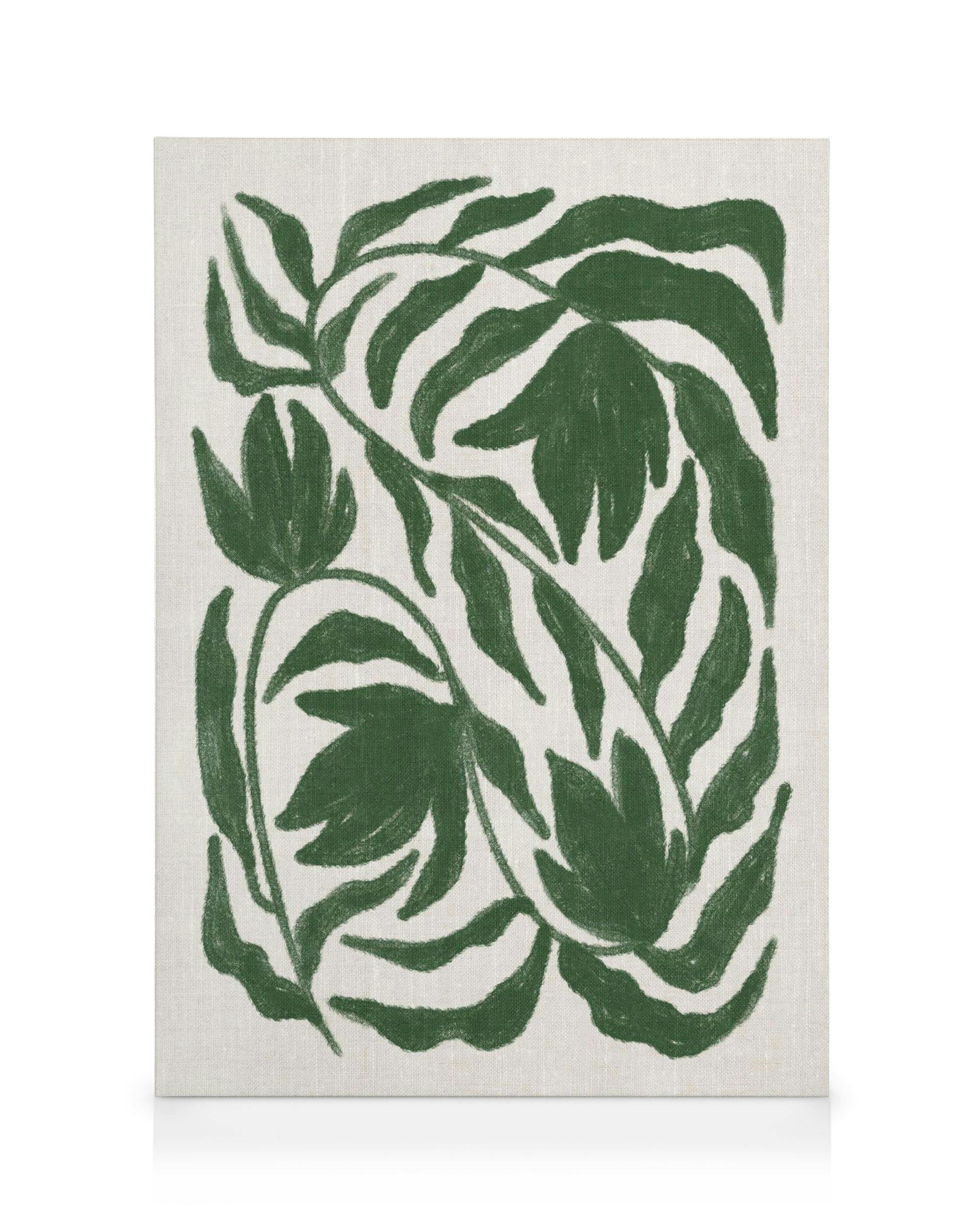 Canvas Prints Green Botanical on Linen Canvas print (50x70 cm)