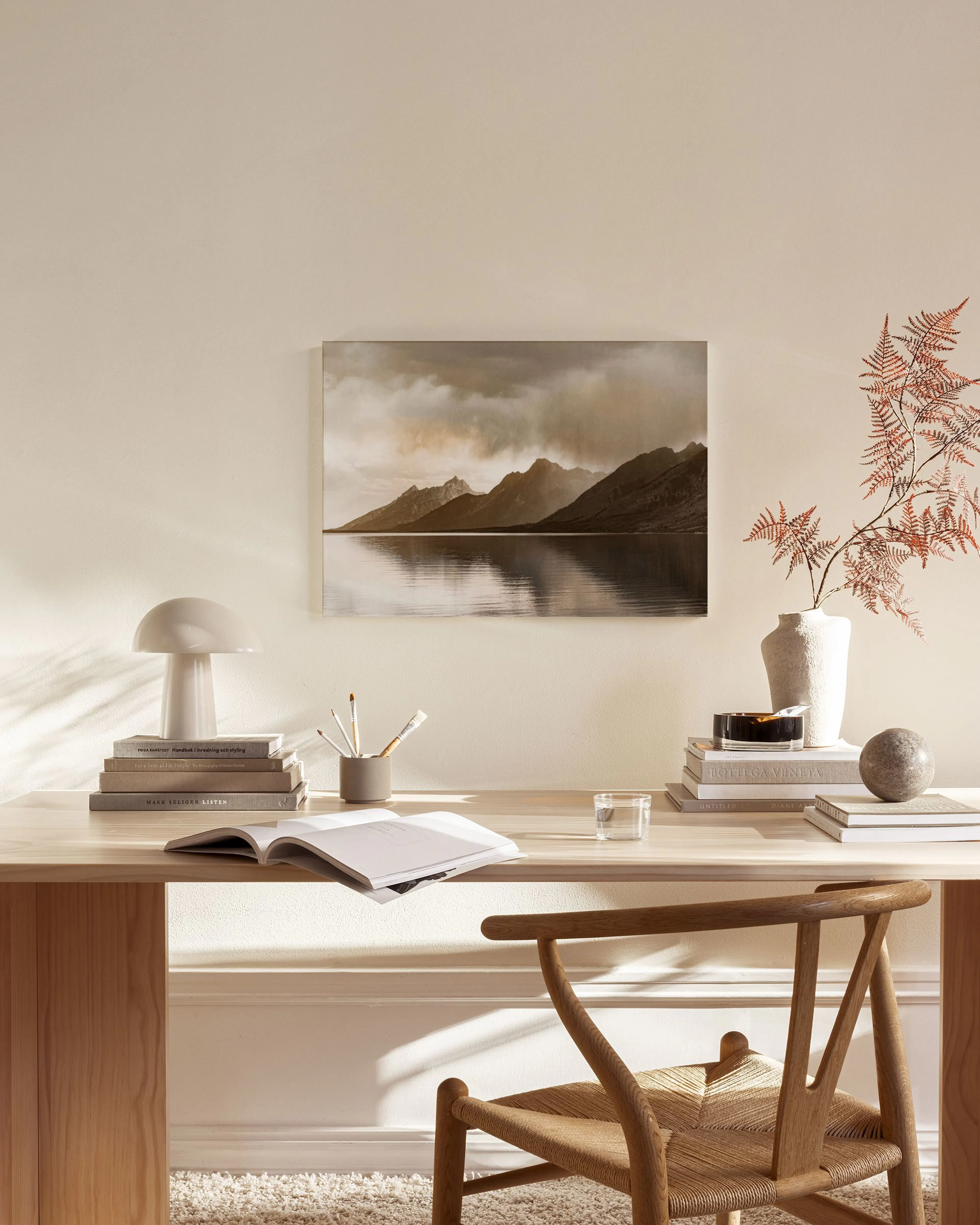 Tranh Thiên Nhiên Lake and Rocky Mountains Canvas print