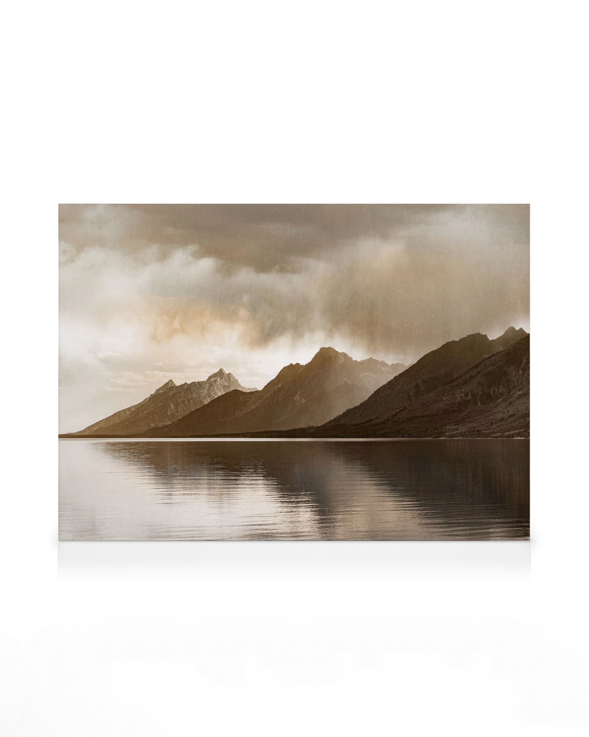 Lake and Rocky Mountains Canvas Print – Vintage Wall Art