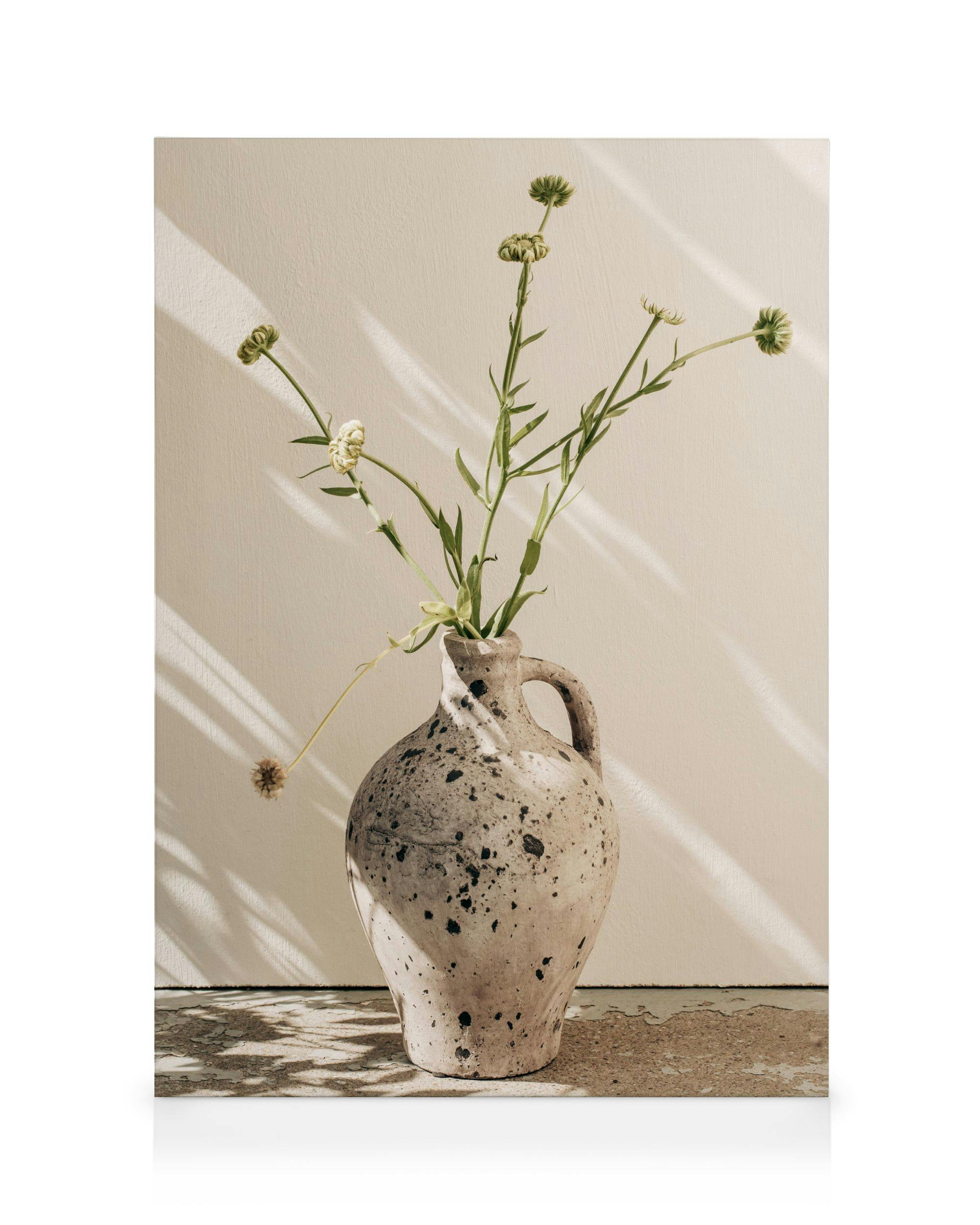 Canvas Prints Sunlit Vase Canvas print (100x140 cm - Black Frame)