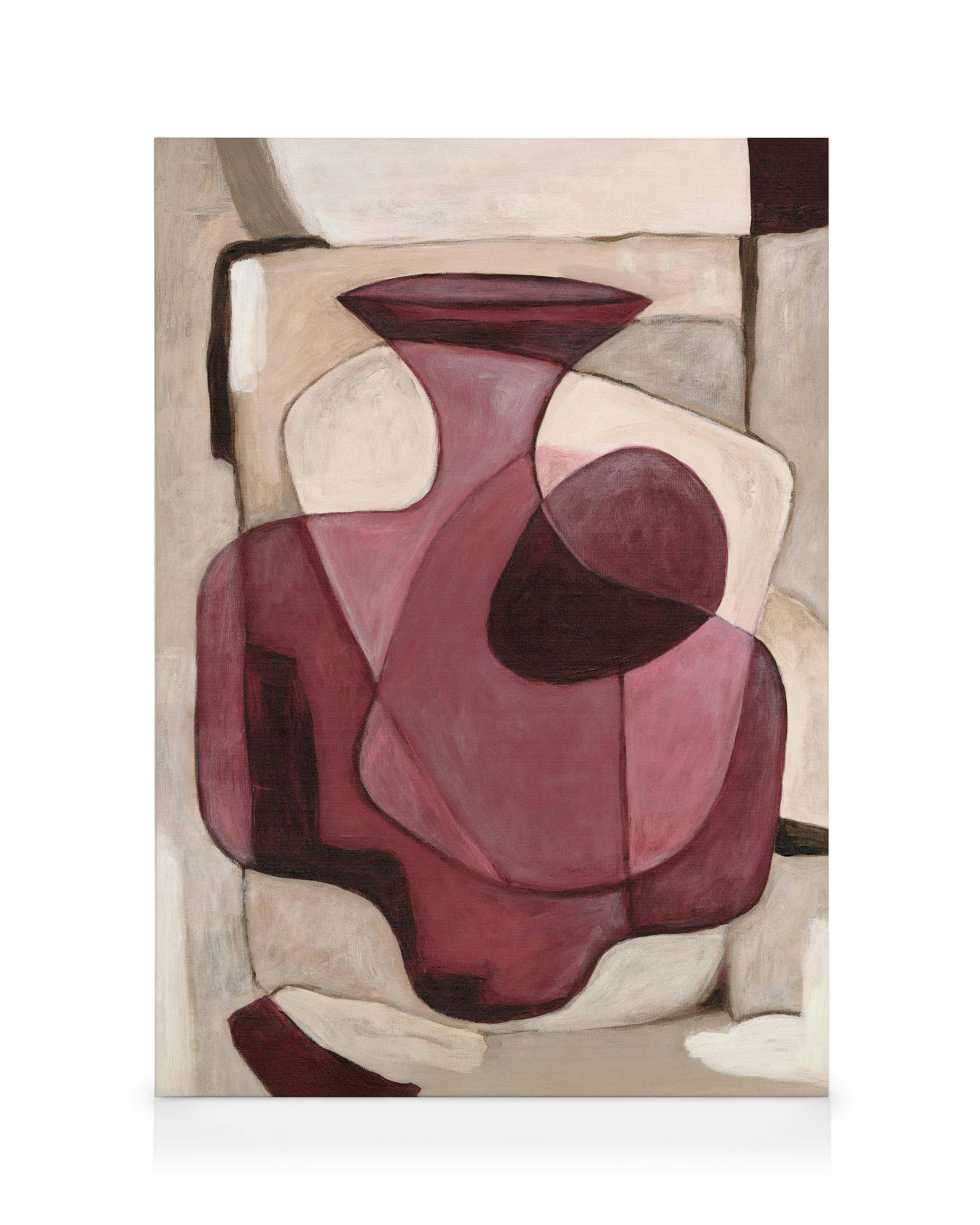 Bordeaux Vase Toile (30x40 cm - Cadre noir) - Peintures par Desenio