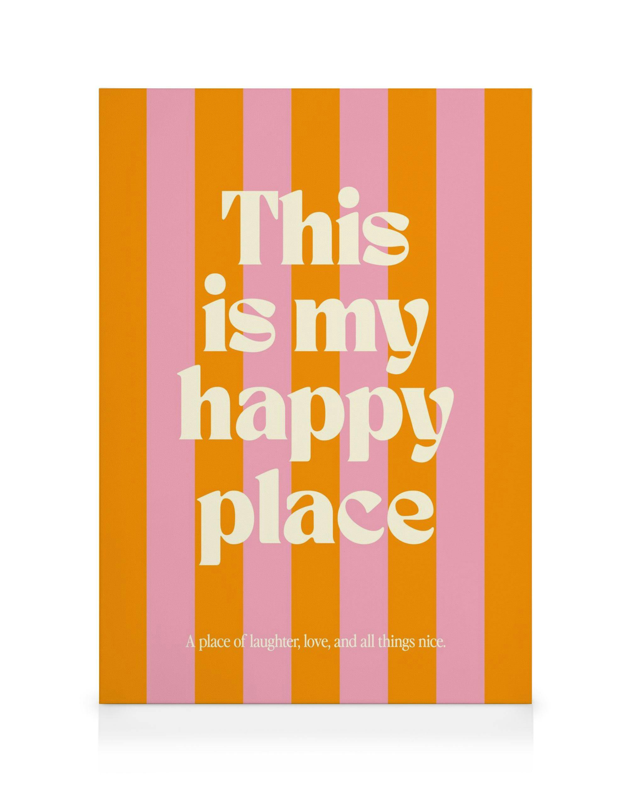 Happy Place Canvas (70x100 cm - Fotokaders zwart)