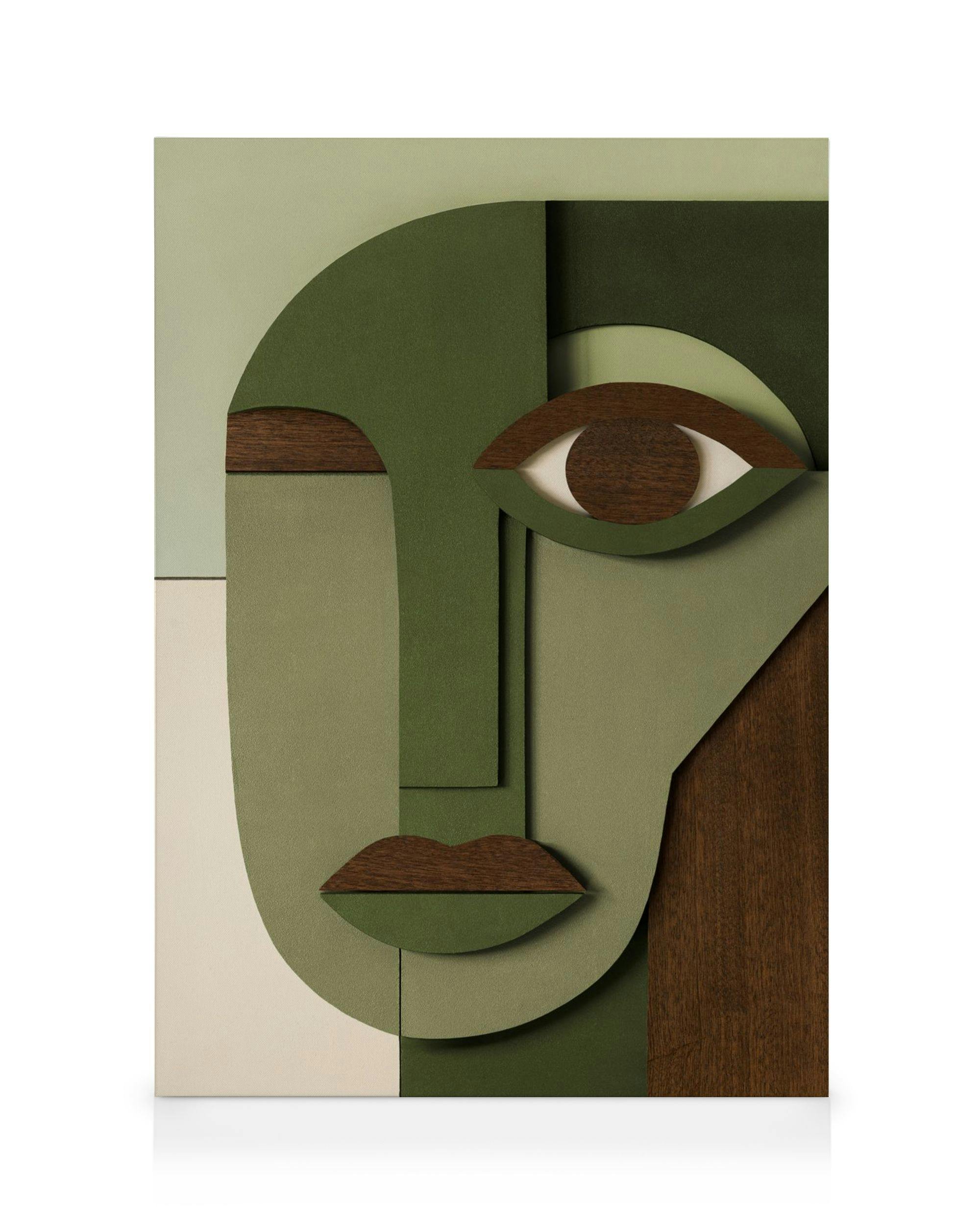 Canvas Prints Abstract Face Canvas print (50x70 cm - Black Frame)