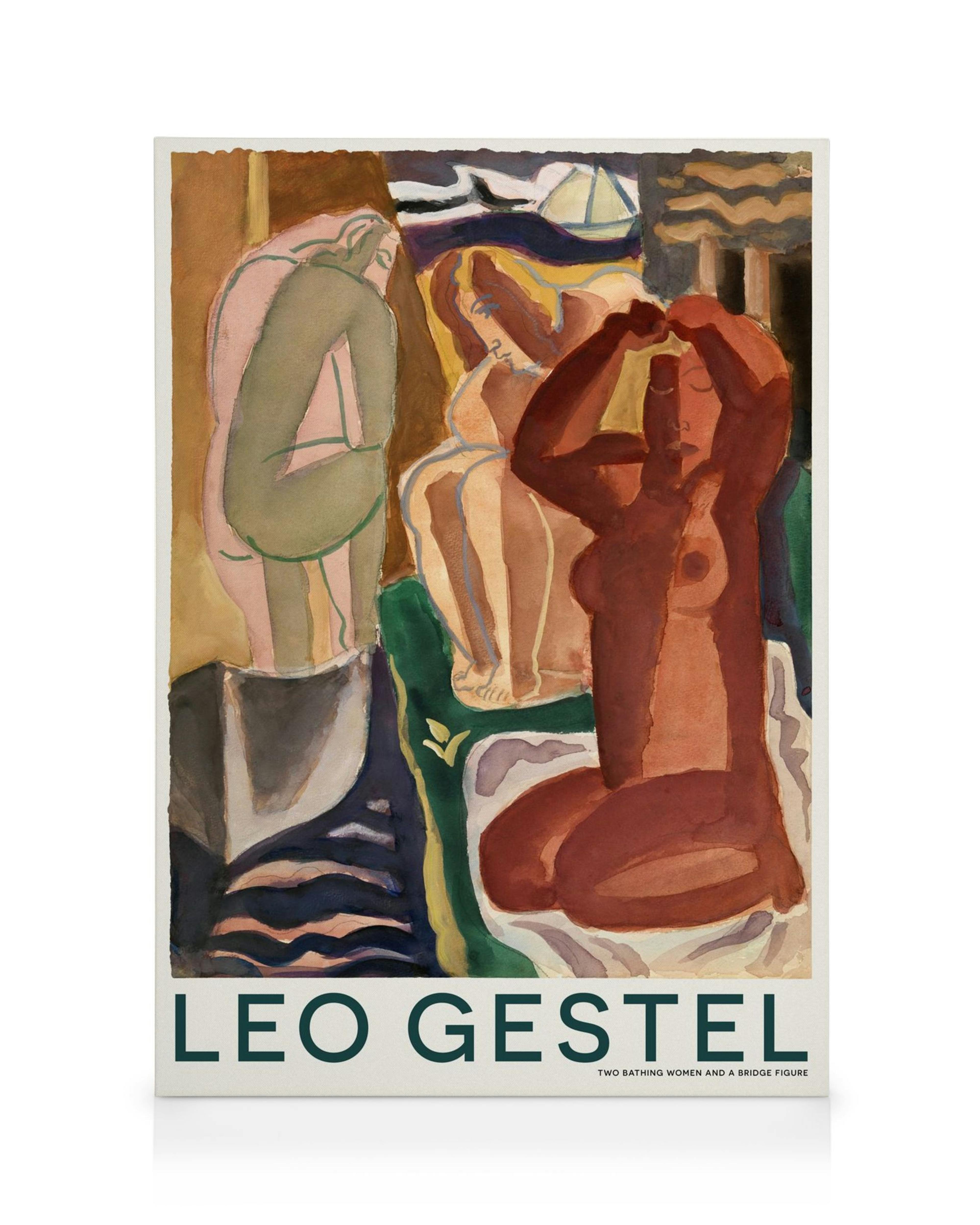 Leo Gestel - Two Bathing Women and a Bridge Figure Toile 0