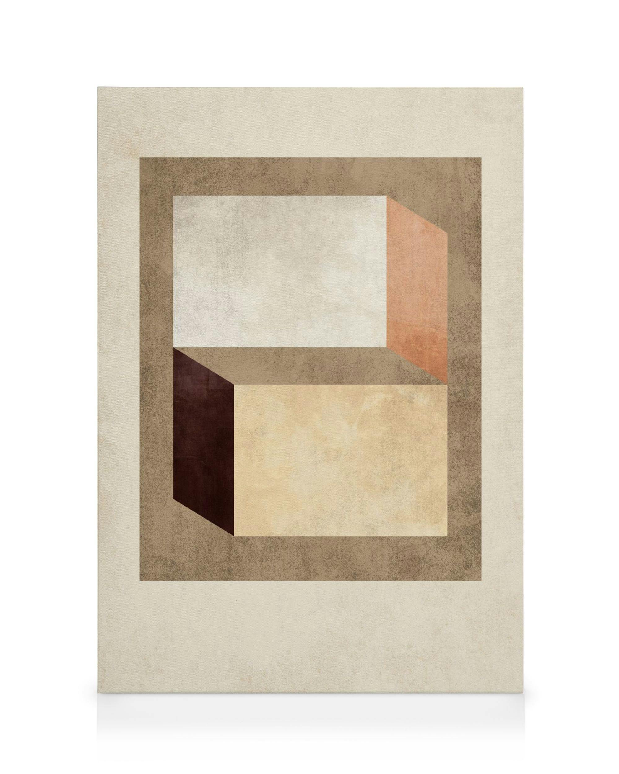Canvas Schilderijen Muted Geometry Canvas (100x140 cm - Fotolijst Zwart)