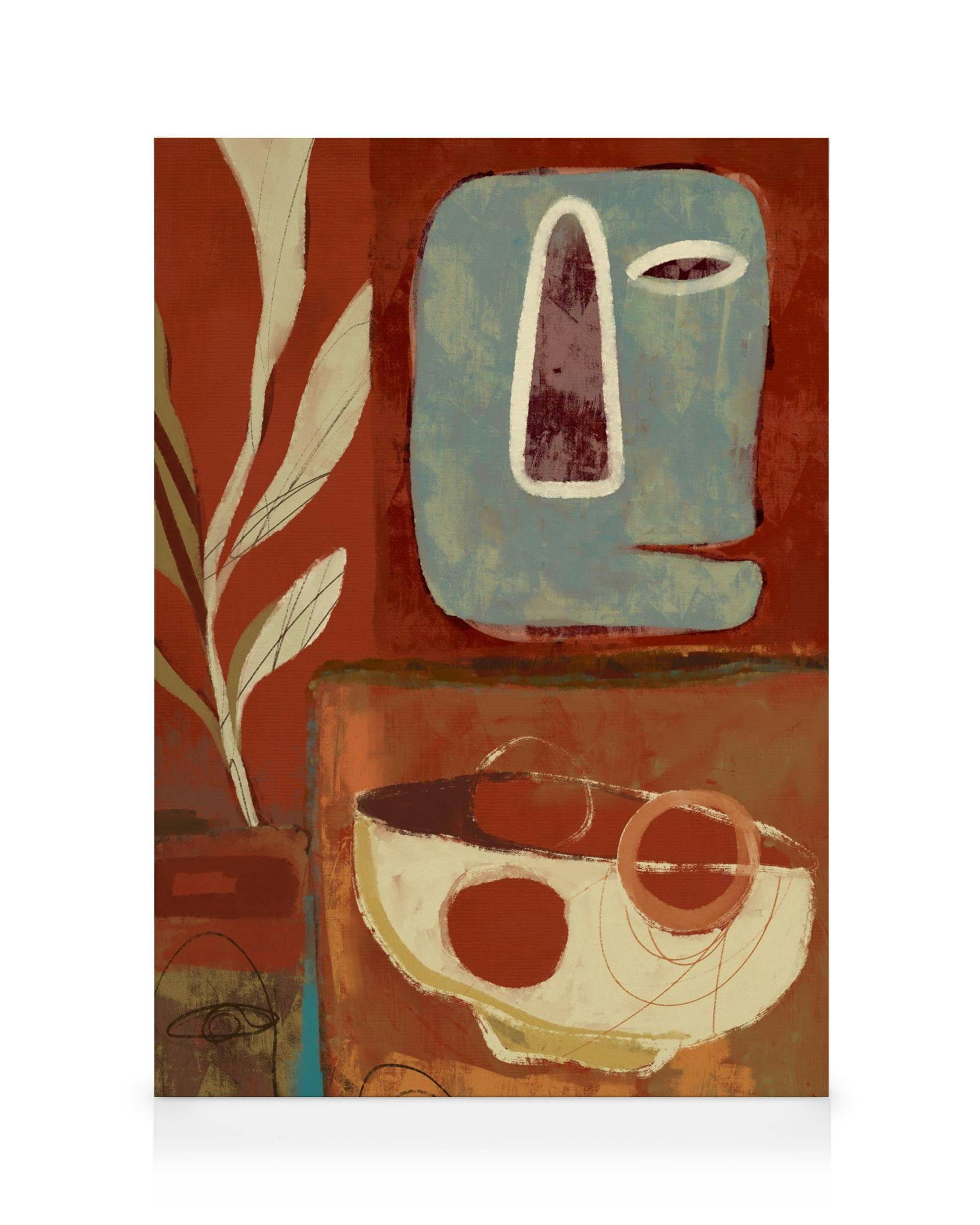 Abstract Objects Lerret (70x100 cm - Mørk Eik Ramme)