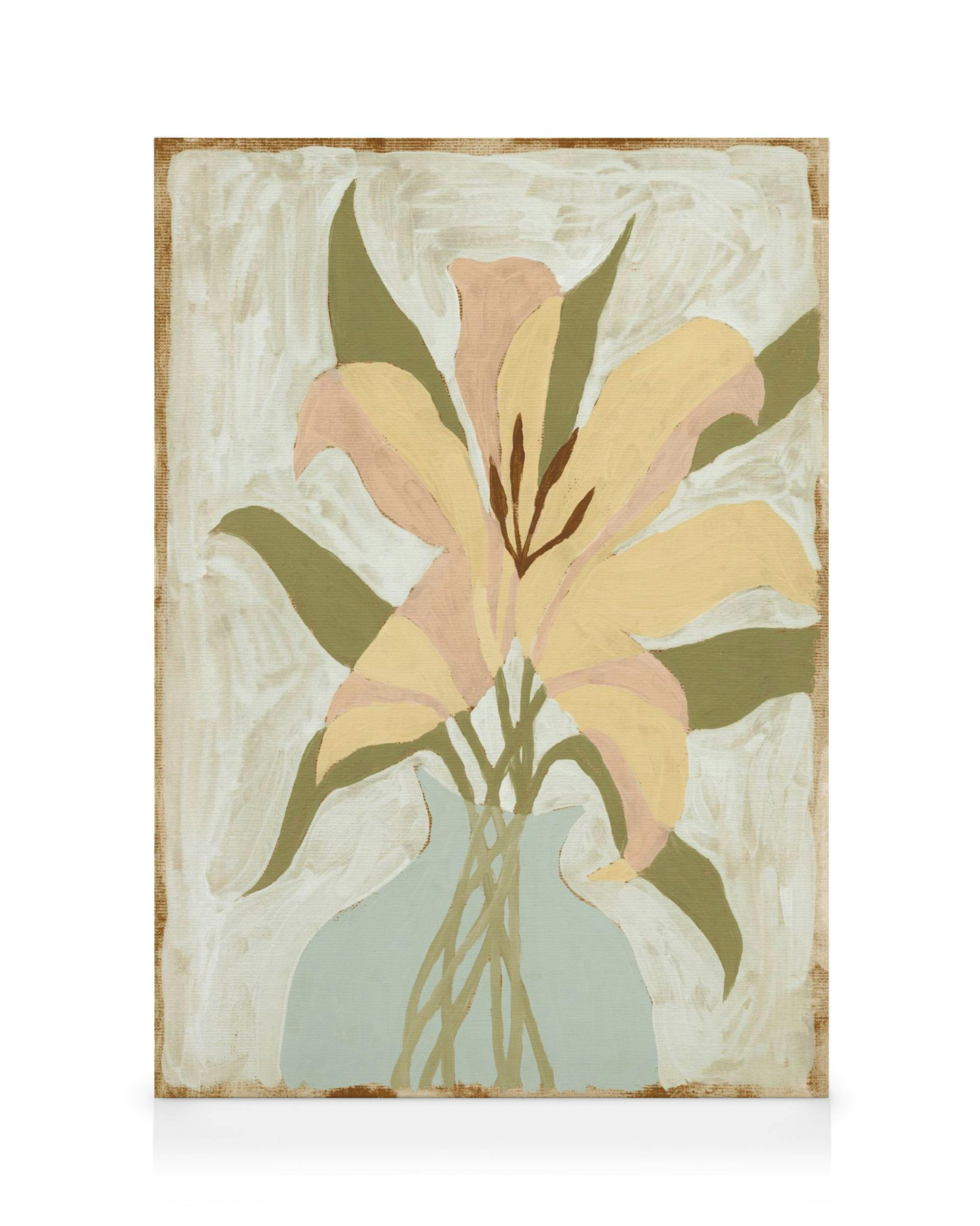 Lily in Vase Obraz na plátne (70x100 cm - Čierny rám)