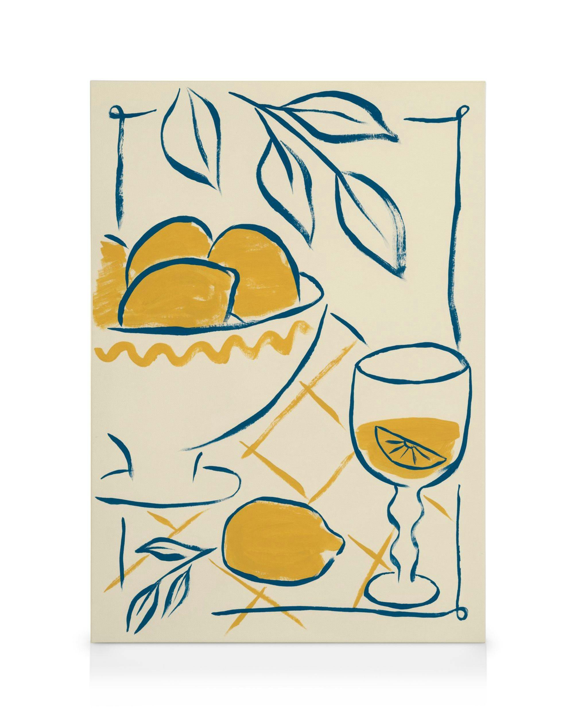 Refreshing Lemonade Toile (50x70 cm - Cadre de chêne) - Cuisine par Desenio