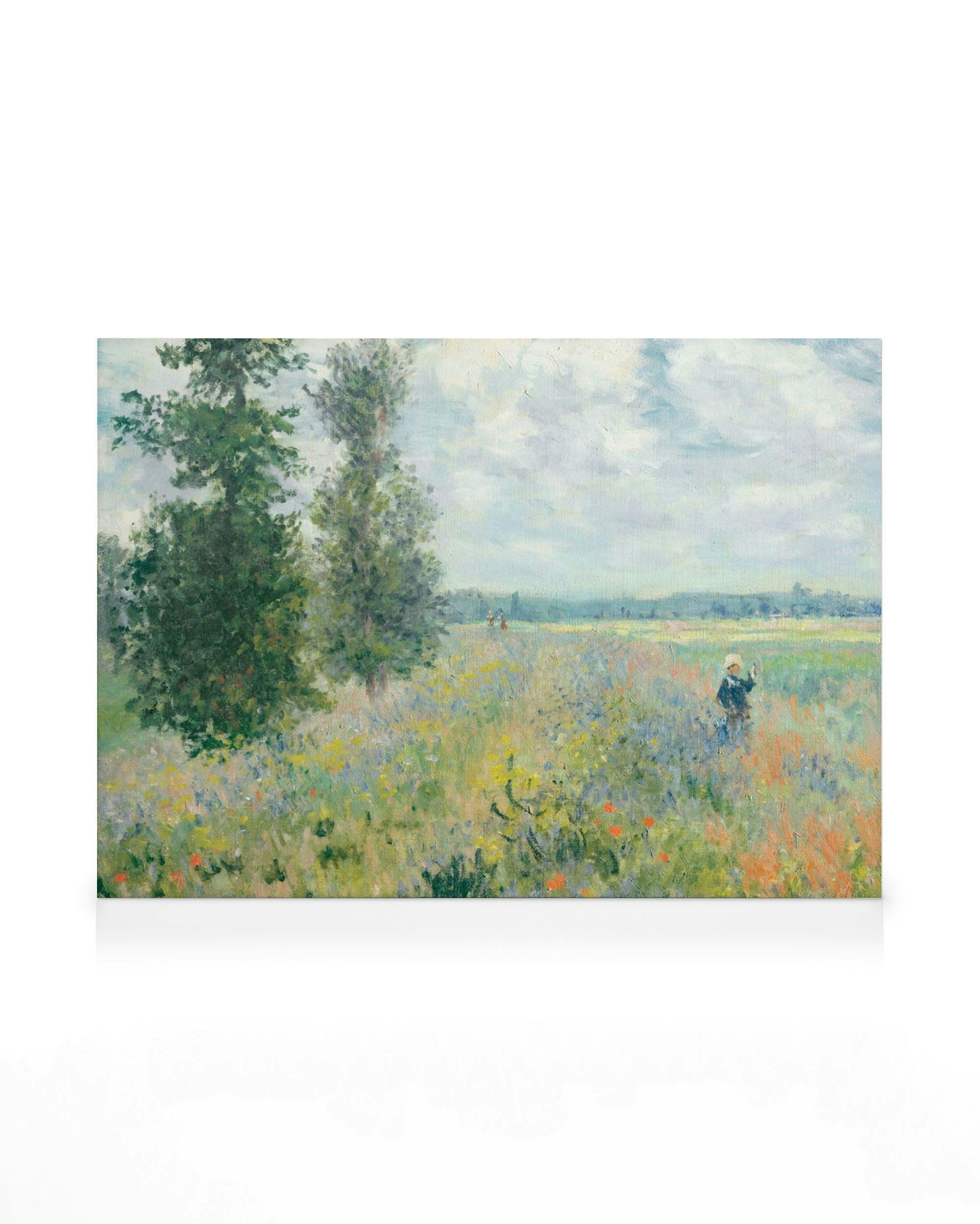 Canvas Prints Monet - Poppy Fields Near Argenteuil Landscape Canvas print (30x40 cm - Dark Oak Frame)